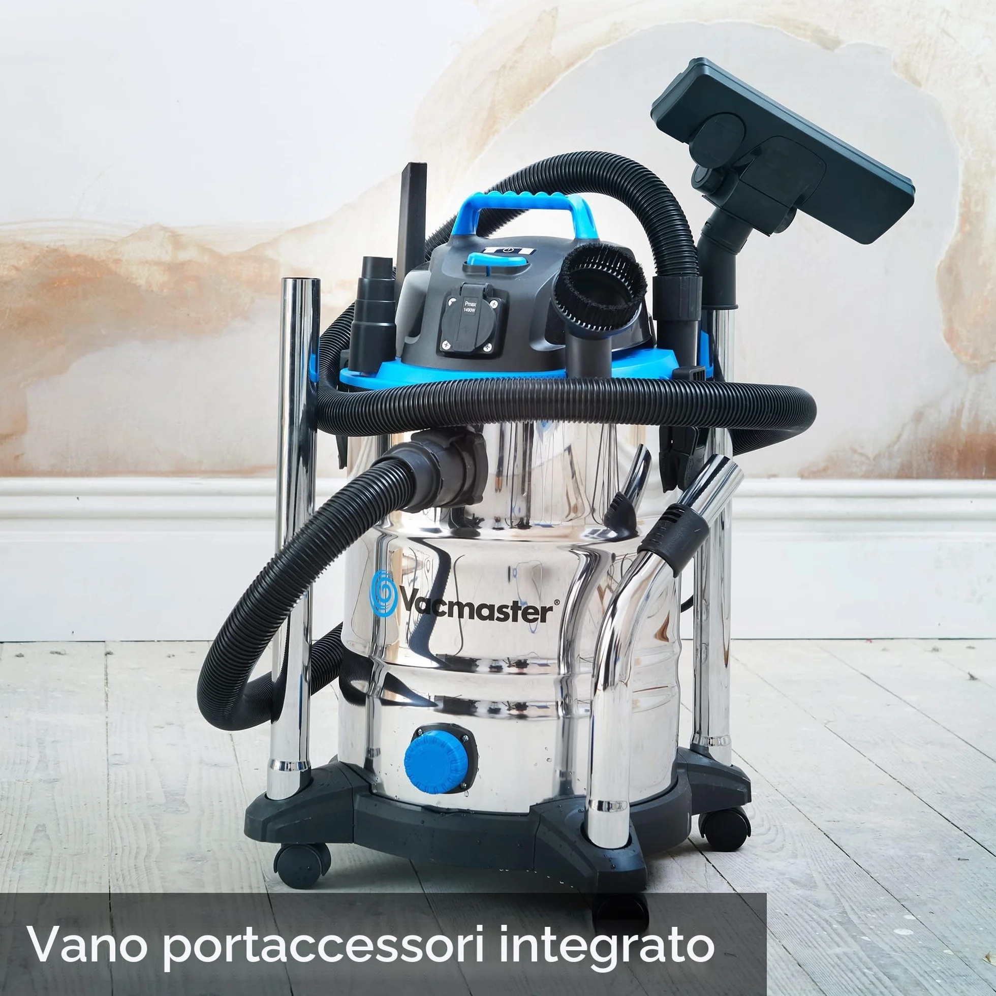 Vacmaster VQ1530SFDC 1500W 30L Aspiratore Solidi e Liquidi Inossidabile Soffiante