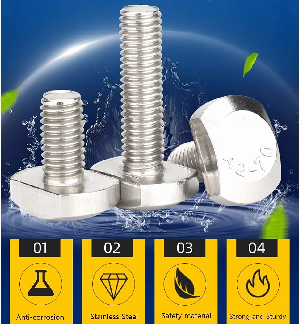 Bulloni a T in Acciaio Inox M5x12mm, 10 pcs