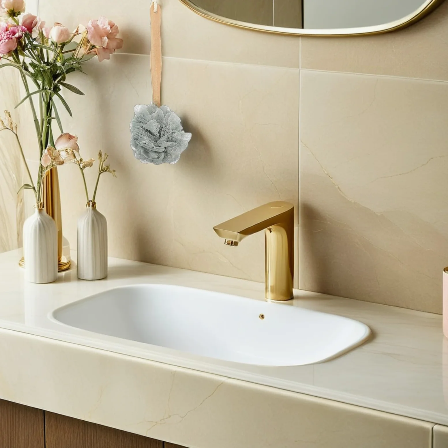8pezzi Spazzola per Schiena Doccia Lunga in Nylon Morbido Scrubber Esfoliante per Corpo Impugnatura Antiscivolo per Bagno e Viaggio Adatto Uomini e Donne