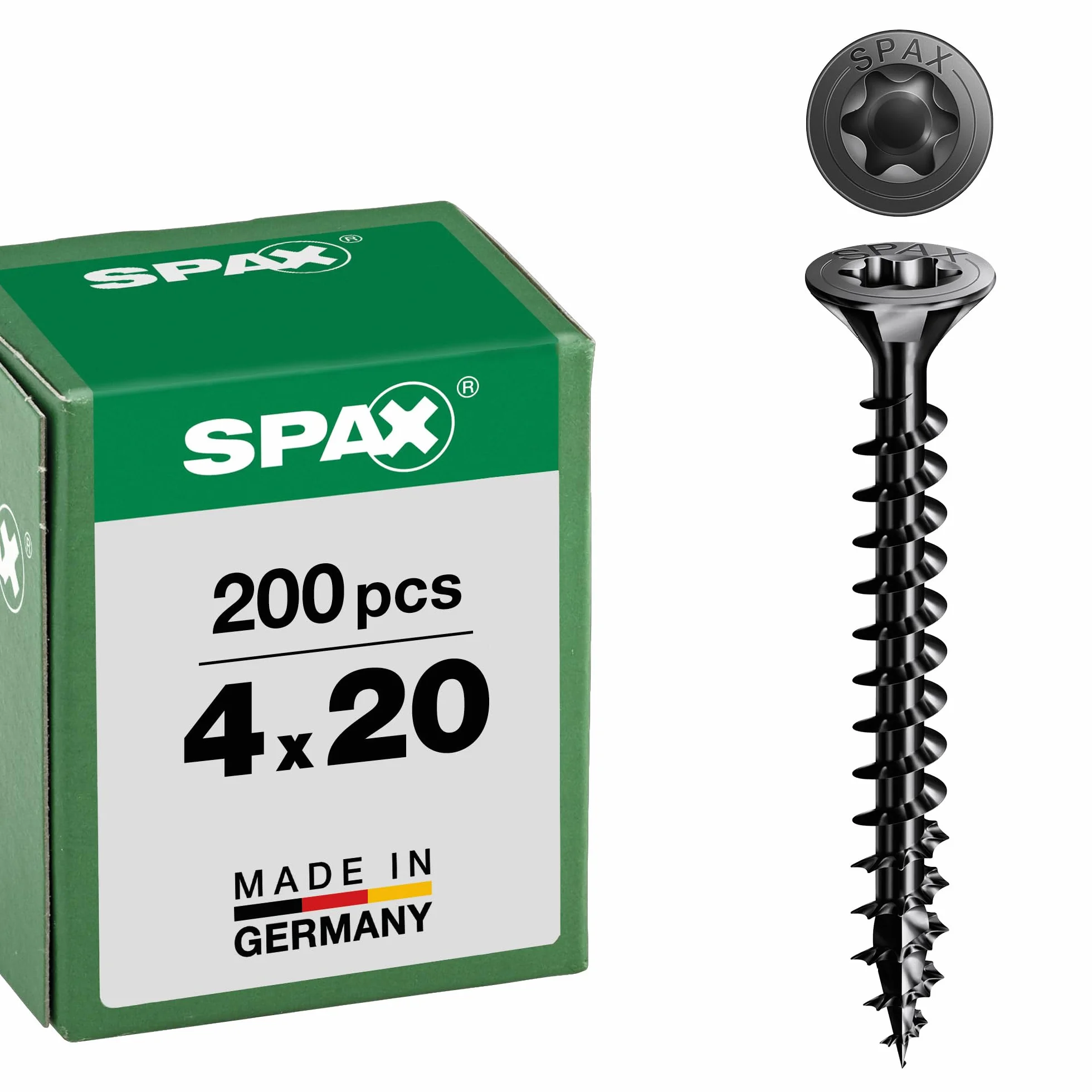 Spax T-TAR Plus Vite universale testa svasata filettatura completa 4 x 20 mm 200 pezzi