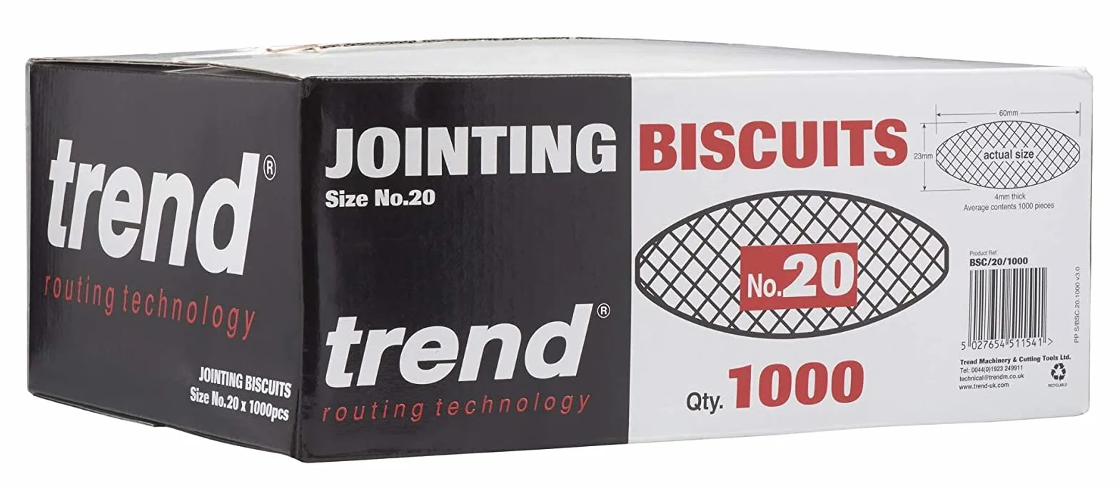 Biscotti di Faggio Certificati No. 20 Trend 1000 per Falegnameria, Giunzioni e Cornici per Mobili