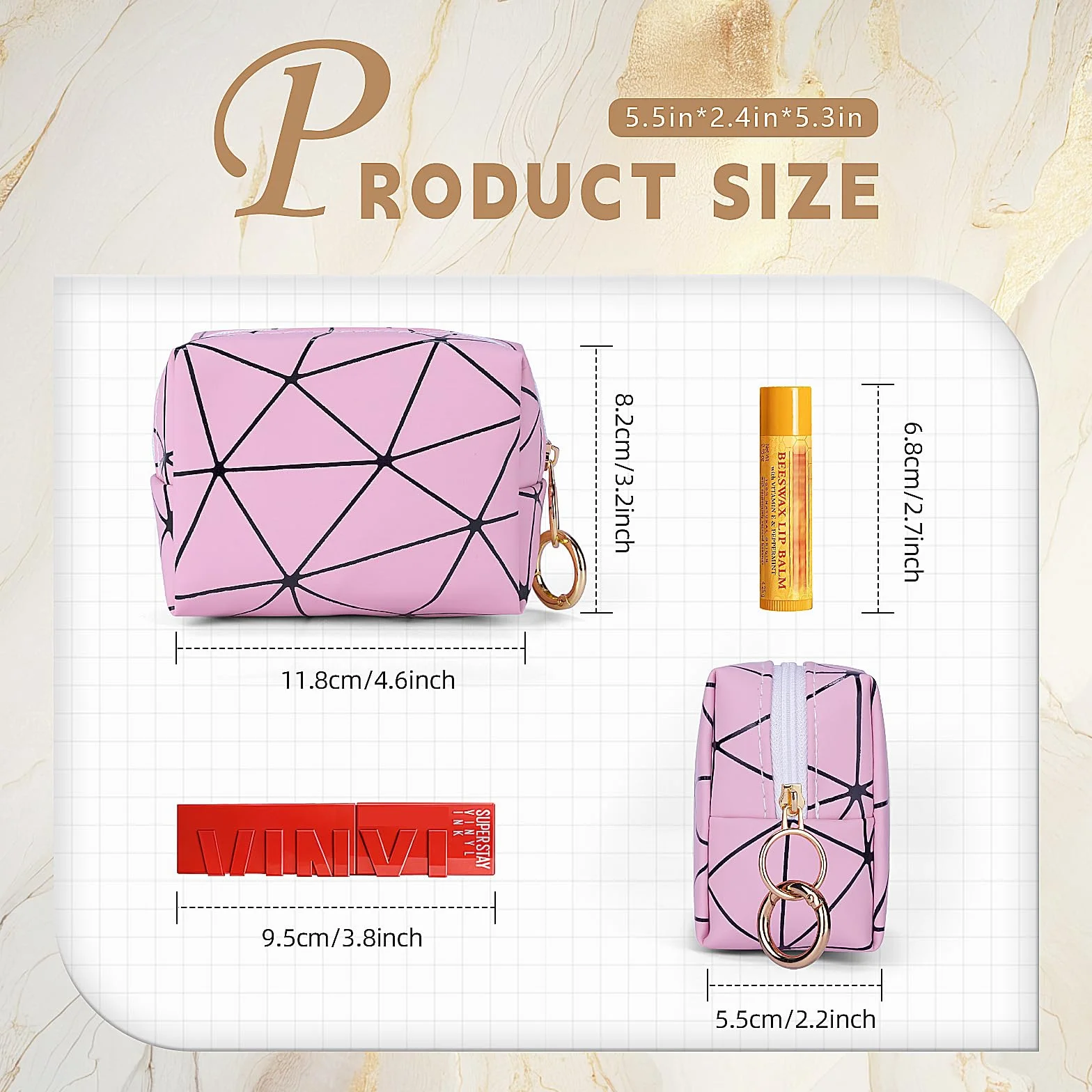 2 Pezzi Porta Trucchi Piccolo da Borsetta Pochette Piccola per Trucco Avec Mini Trousse per Rossetto Multifunzionale Portatile Mini Borsa Porta Trucchi Impermeabile Idee Regalo Ragazza(Nero)