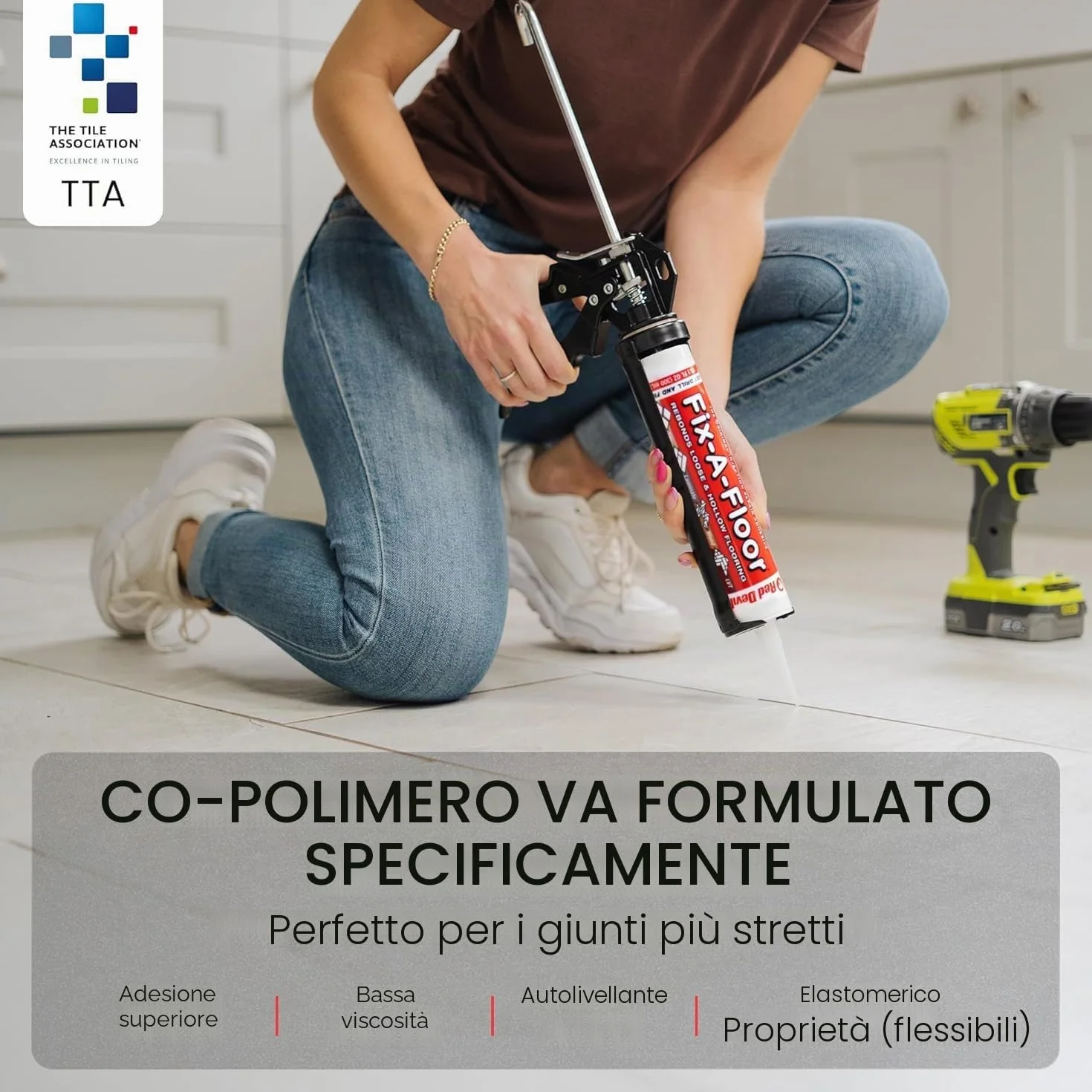 Fix-A-Floor Adesivo sigillante extra forte per piastrelle 300 ml