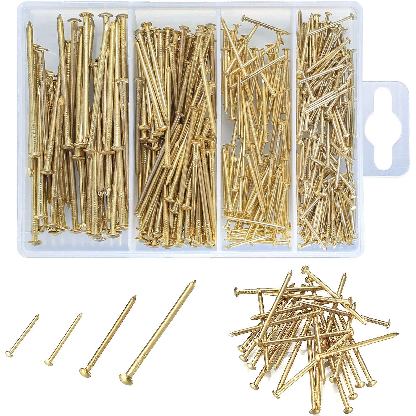350 chiodi e spilli in ottone dorato 20/25/40/50 mm per legno