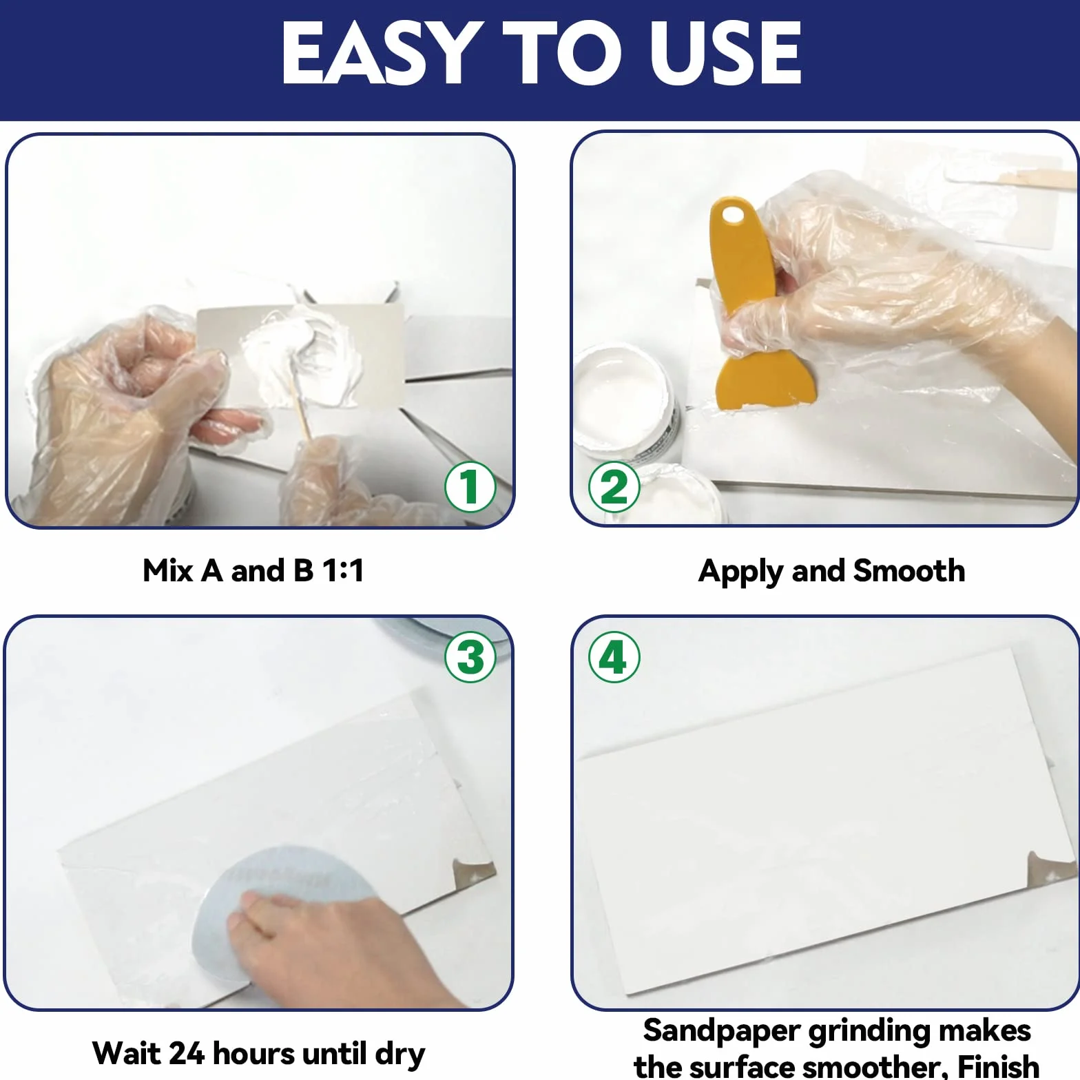 Wansiven Kit di riparazione vasca da bagno, smalto ceramica per crepe graffi fori 100g