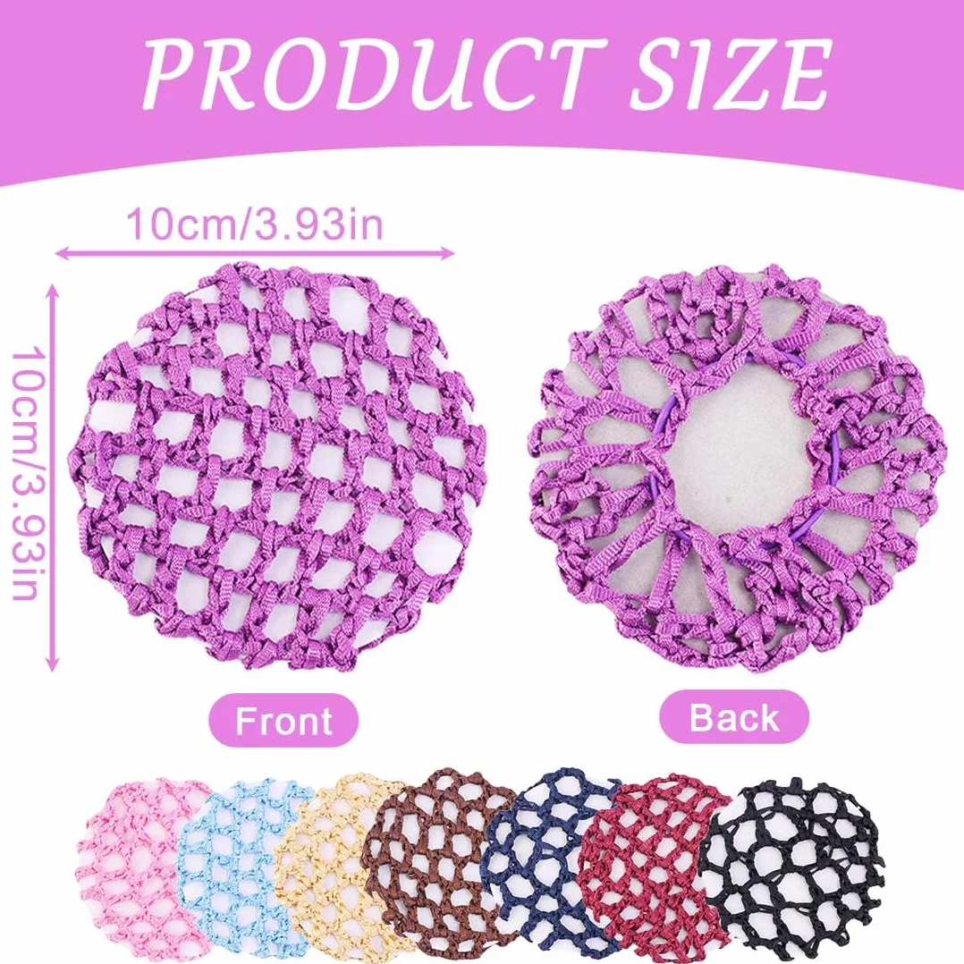 8 Pezzi Copertura a Rete per Danza Classica con Elastico,Retina per Capelli Chignon Retina per Capelli Chignon Bambina con Perline Retine per Capelli per Hotel Infermiera