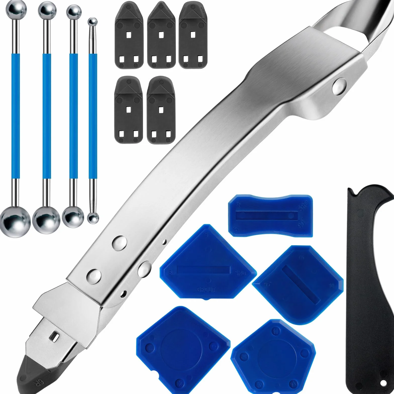 Mooshy 5 in 1 Strumenti per Calafataggio Silicone Kit Rimozione Sigillante per Cucina Bagno Piastrelle