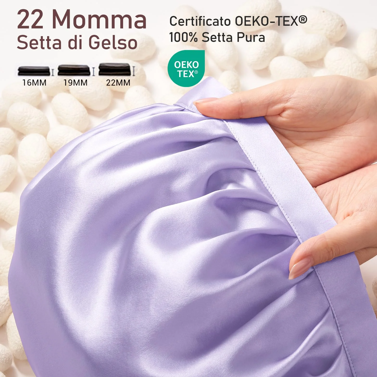 LitBear 22 Momme - Cuffia in Seta per Dormire, 100% Seta di gelso, 100% Silk Bonnet con Fascia Elastica, Traspirante e Regolabile per Capelli Ricci, Colore: Rosa., 61