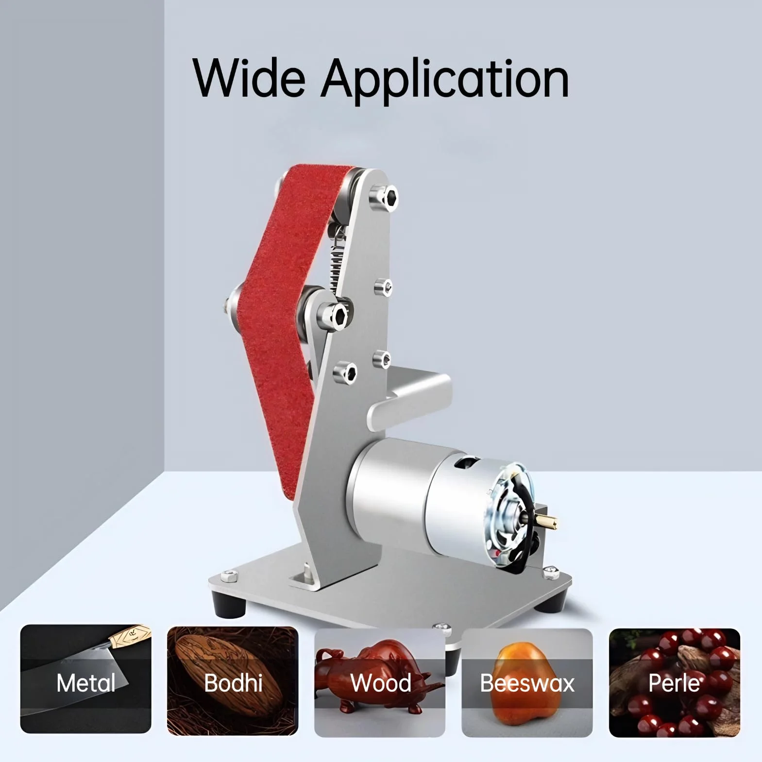 Levigatrice a Nastro Elettrica Banco 4500-9000 RPM Smerigliatrice per Legno Metallo Affilatura con Supporto