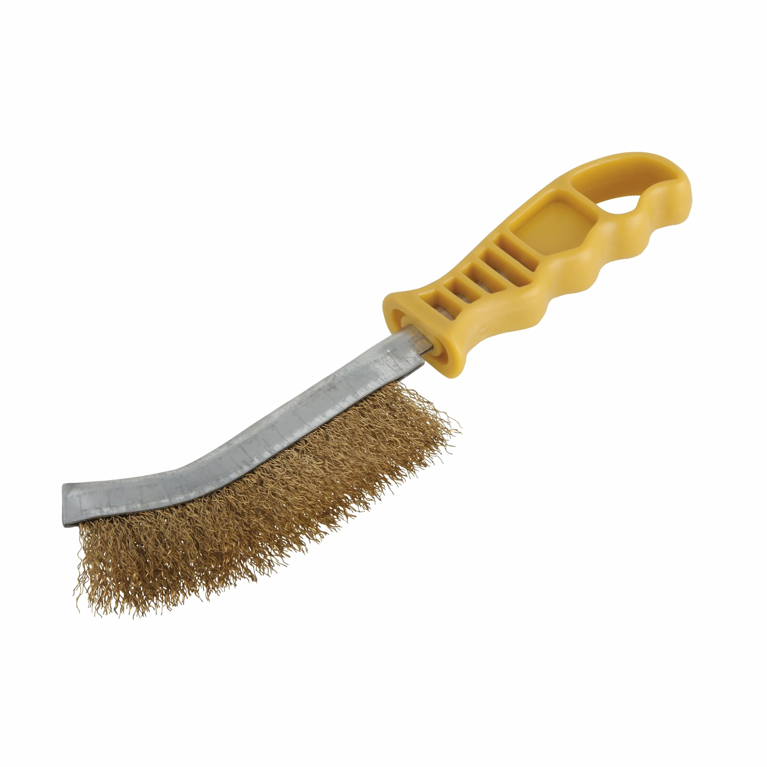 wolfcraft Spazzola manuale in filo di ottone 265 mm per rimuovere ruggine metalli non ferrosi legno pietra