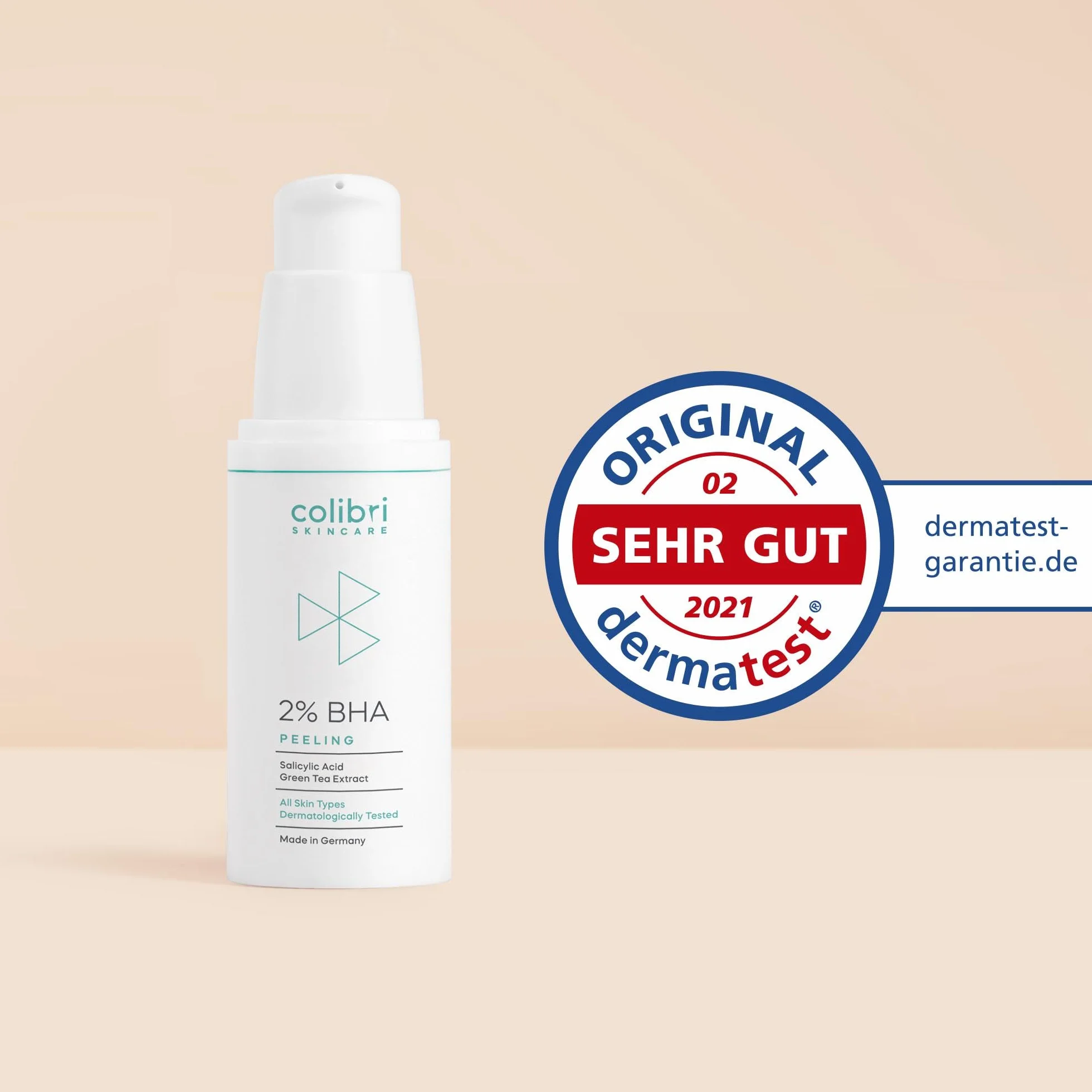 colibri skincare 2% BHA Peeling viso chimico esfoliante con acido salicilico - tutti i tipi di pelle, specialmente grassa e mista - scrub donna e uomo - 30 ml
