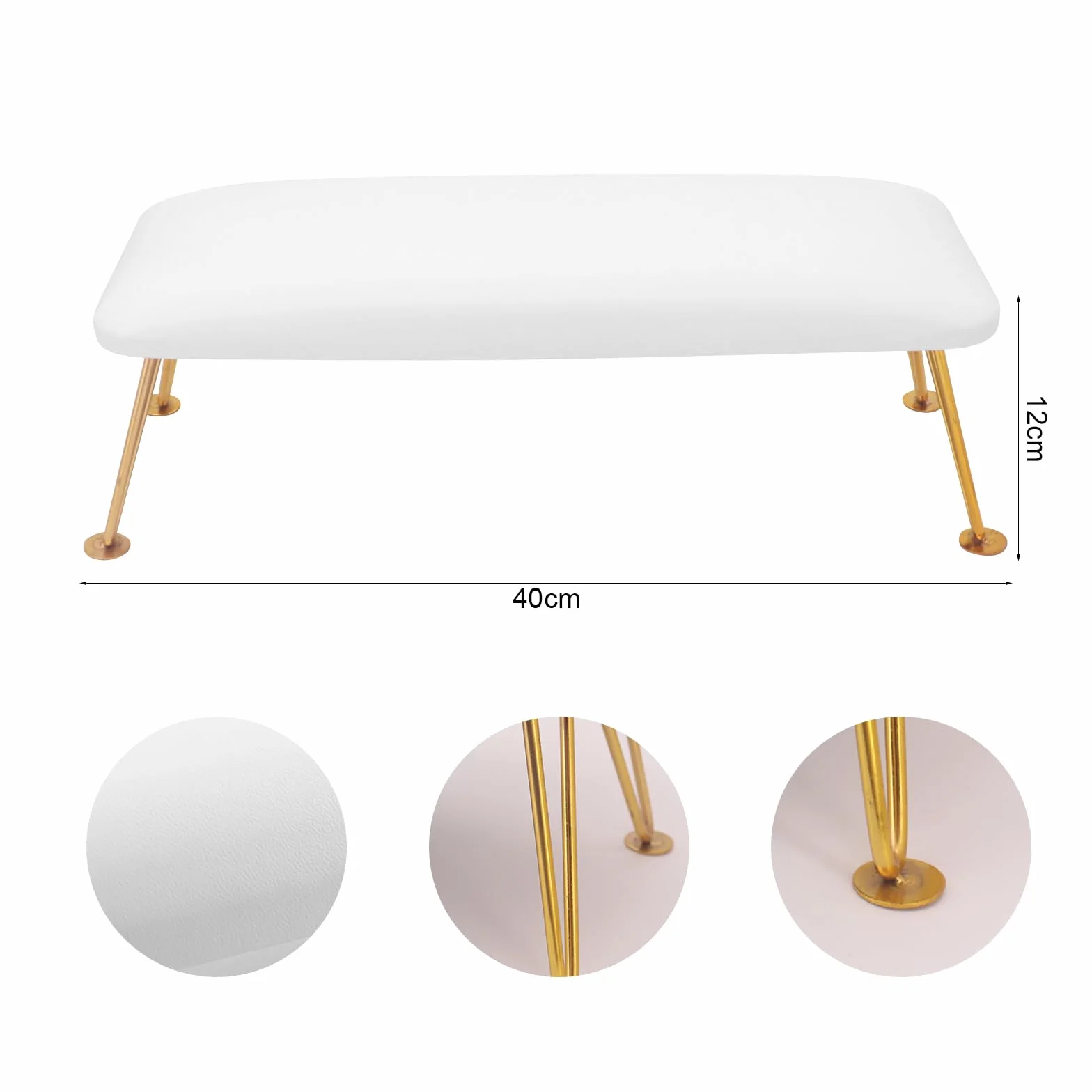 Cuscino per unghie, in pelle PU, per unghie, professionale, adatto per nail art, adatto per chiodi, cornici per unghie, tavoli tecnici, nail art, tavoli antiscivolo in pelle (bianco)