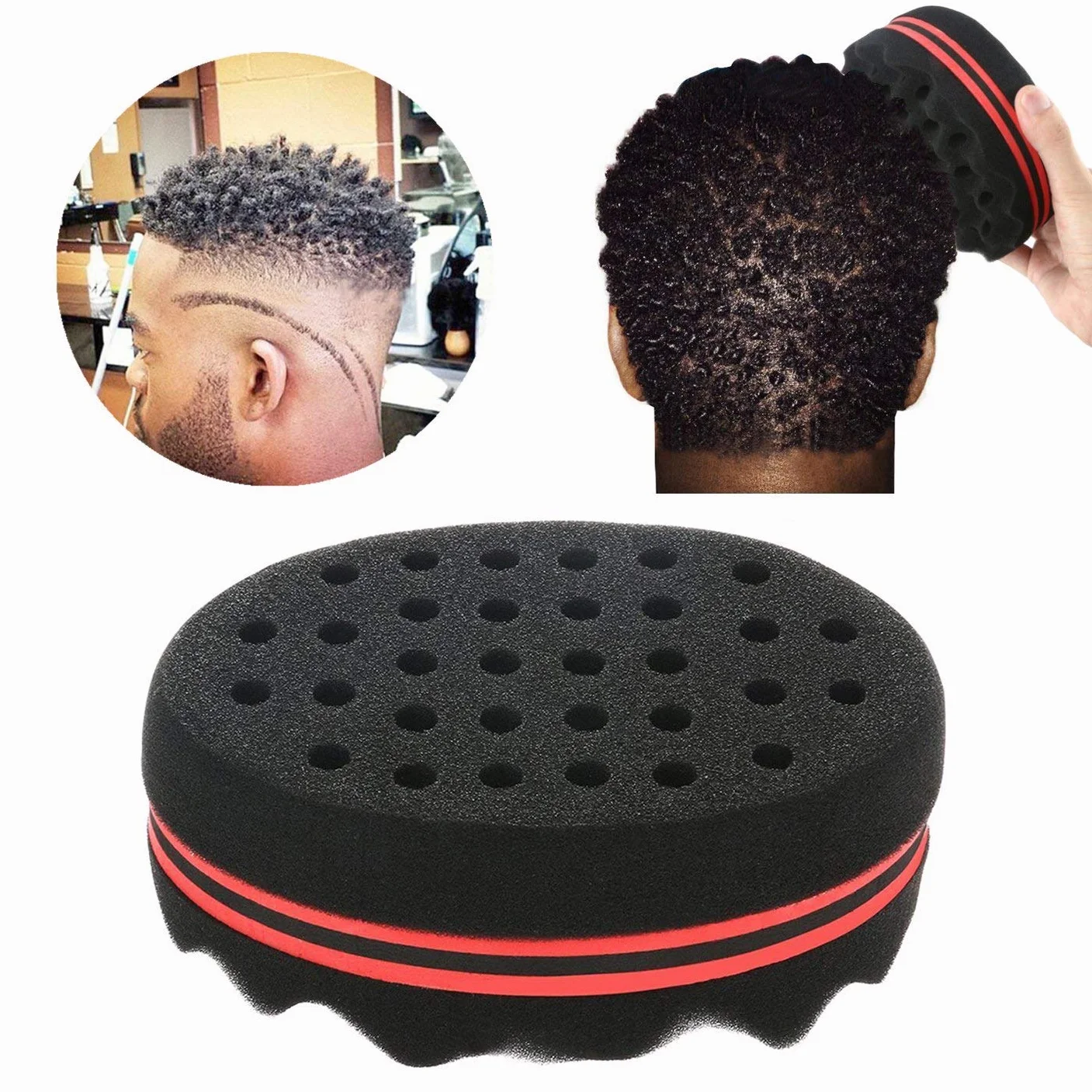 2 pezzi Spugne per Spazzola per Capelli,Spugna Afro Hair Twist Spugna di Afro dei Riccioli