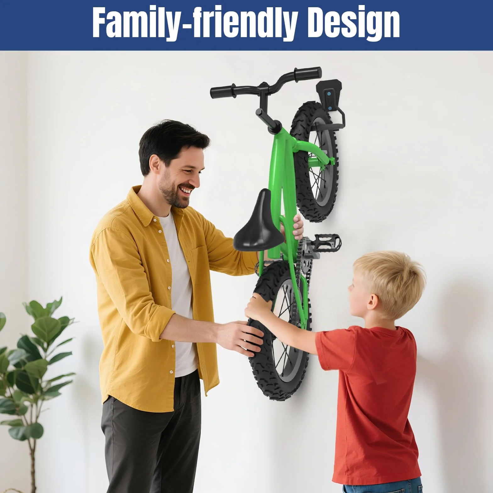 Euqvunn Appendi Bici da Muro Supporto per Biciclette da Parete 35KG Gancio Bici verticale salvaspazio per garage/interni Compatibile con Bici da Corsa/Mountain Nero Set di 2
