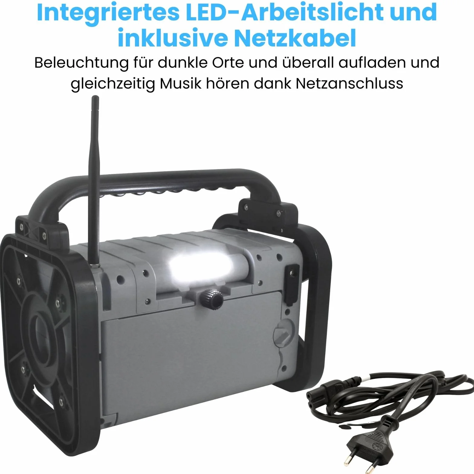 Soundmaster Radio da cantiere DAB80SG DAB+ FM Bluetooth batteria agli ioni di litio