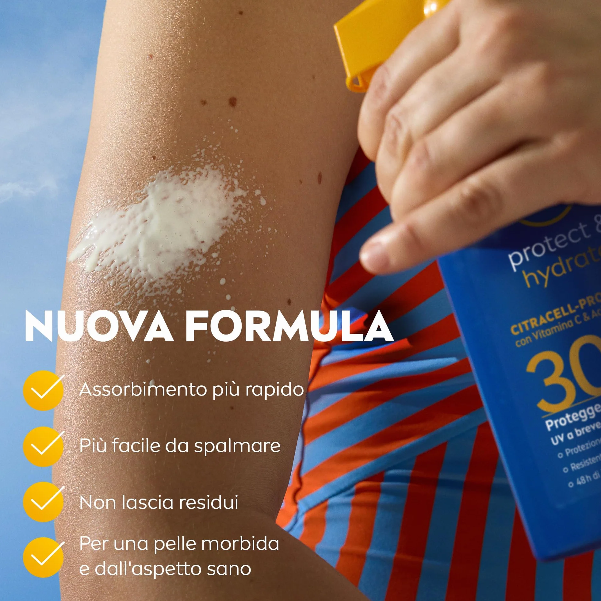 NIVEA SUN Protect & Hydrate Maxi Spray Solare SPF 30 270 ml, Crema solare 30 spray idratante 48h ad assorbimento rapido, Protezione solare 30 resistente all'acqua con Vitamina C e Acido Ialuronico