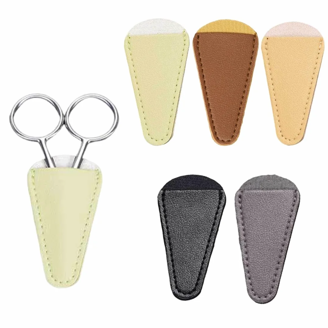 5 Pcs Copriforbici Portatile In Pelle, Porta Forbici Parrucchiere, Borsa Per Forbici Portatile, Copertura Protettiva Per Forbici Da Ricamo e Strumenti Da Salone, Custodia Sicura Per Punte