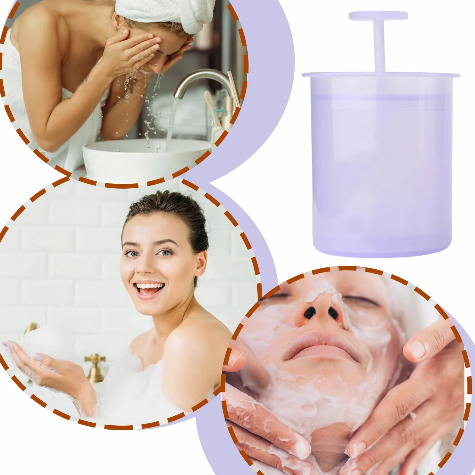 Foam Maker Bubble Maker Foamer portatile Doccia Bagno Shampoo Detergente Schiuma Maker, Detergente Schiuma Maker, Strumento di pulizia del viso per le donne
