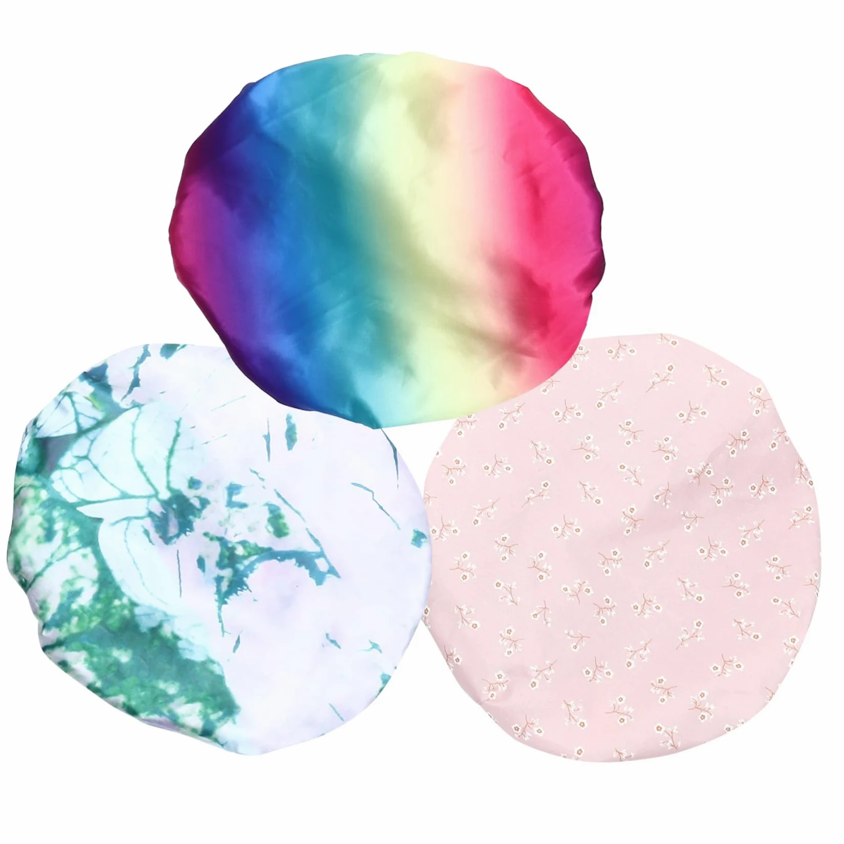 Beavorty Cuffia Da Da 9 Pezzi Impermeabile Elastica A Doppio Arcobaleno Foglia Spezzata Polvere Confezione Da 3 Teschi Bordata Da Donna Peva