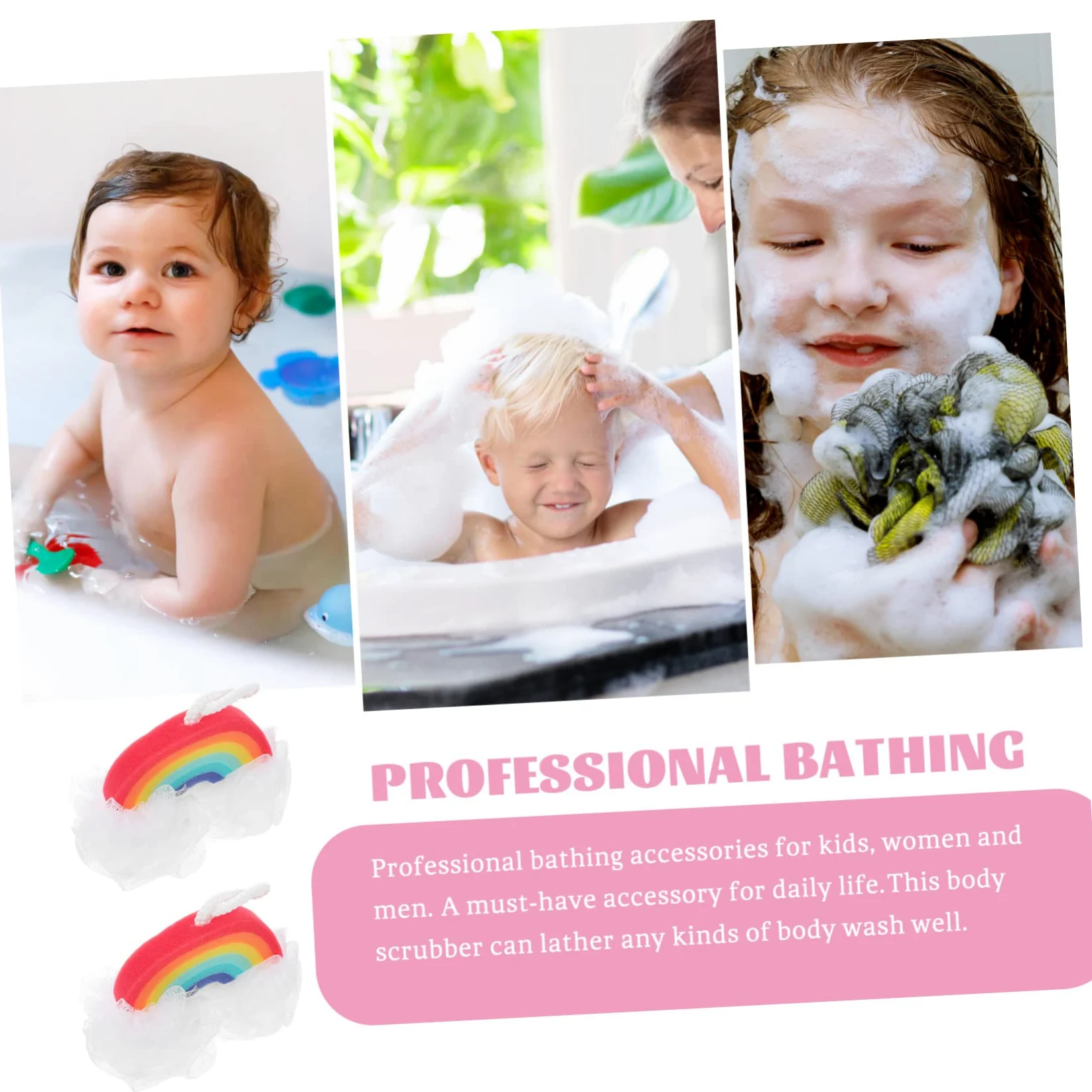 minkissy 3 Set Di Spugna Da Bagno Spugna Da Bagno Spugna Da Bagno Spugna Da Doccia Spazzola Esfoliante 2 Pezzi * 3