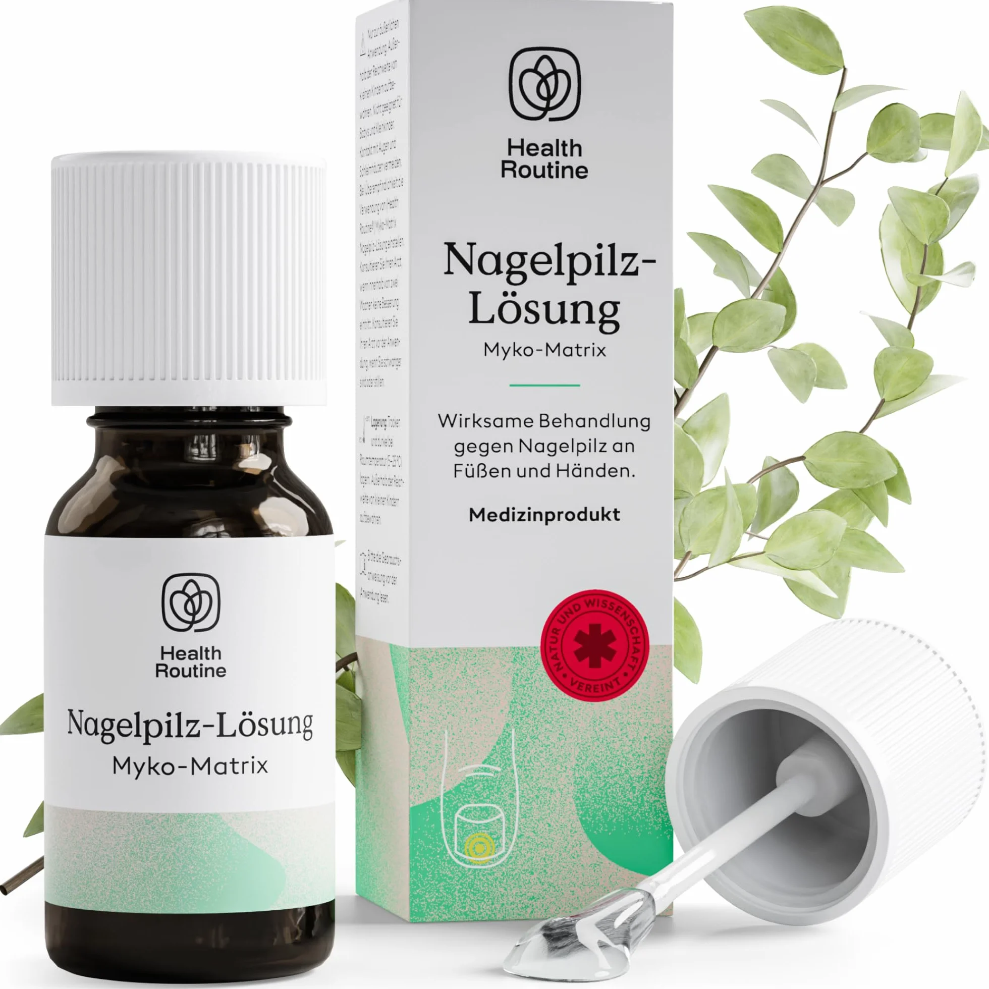 Health Routine Myko-Matrix soluzione antimicotica per unghie — dispositivo medico certificato CE per unghie danneggiate — trattamento con olio di tea tree e oli essenziali naturali