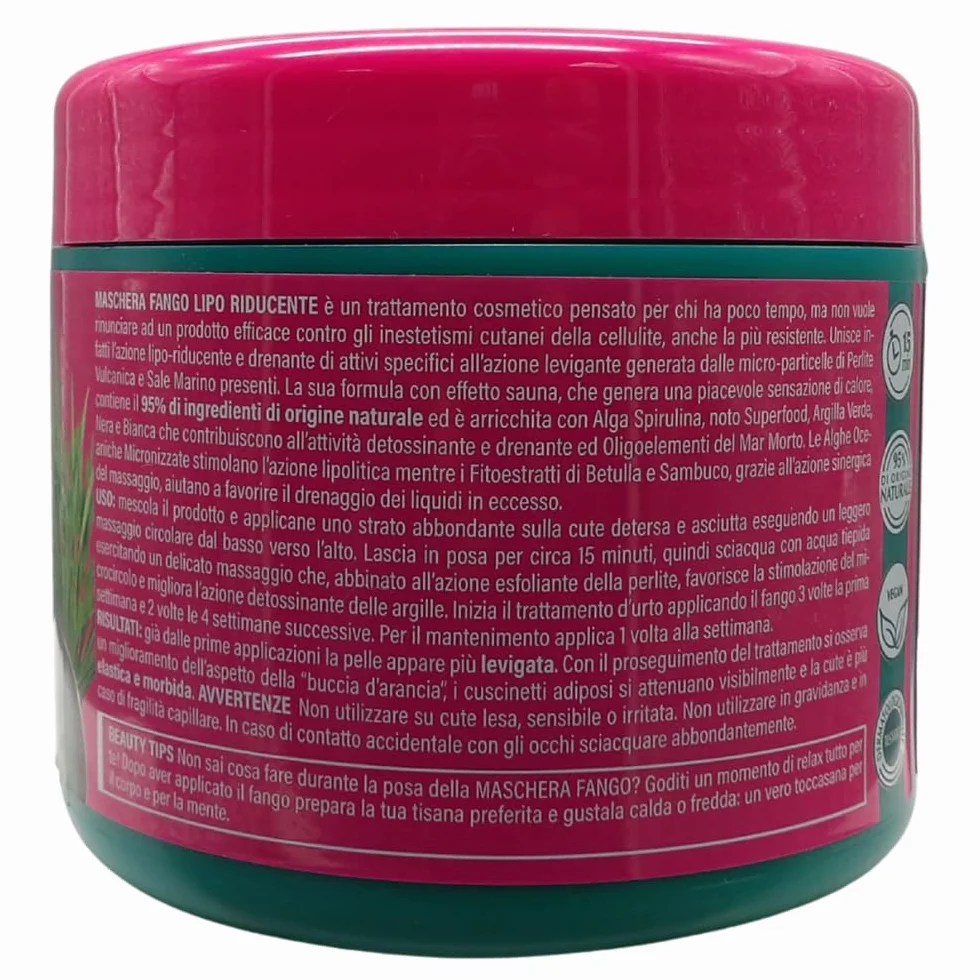 MASCHERA FANGO LIPO RIDUCENTE con Estratto di Alga Spirulina 600 g