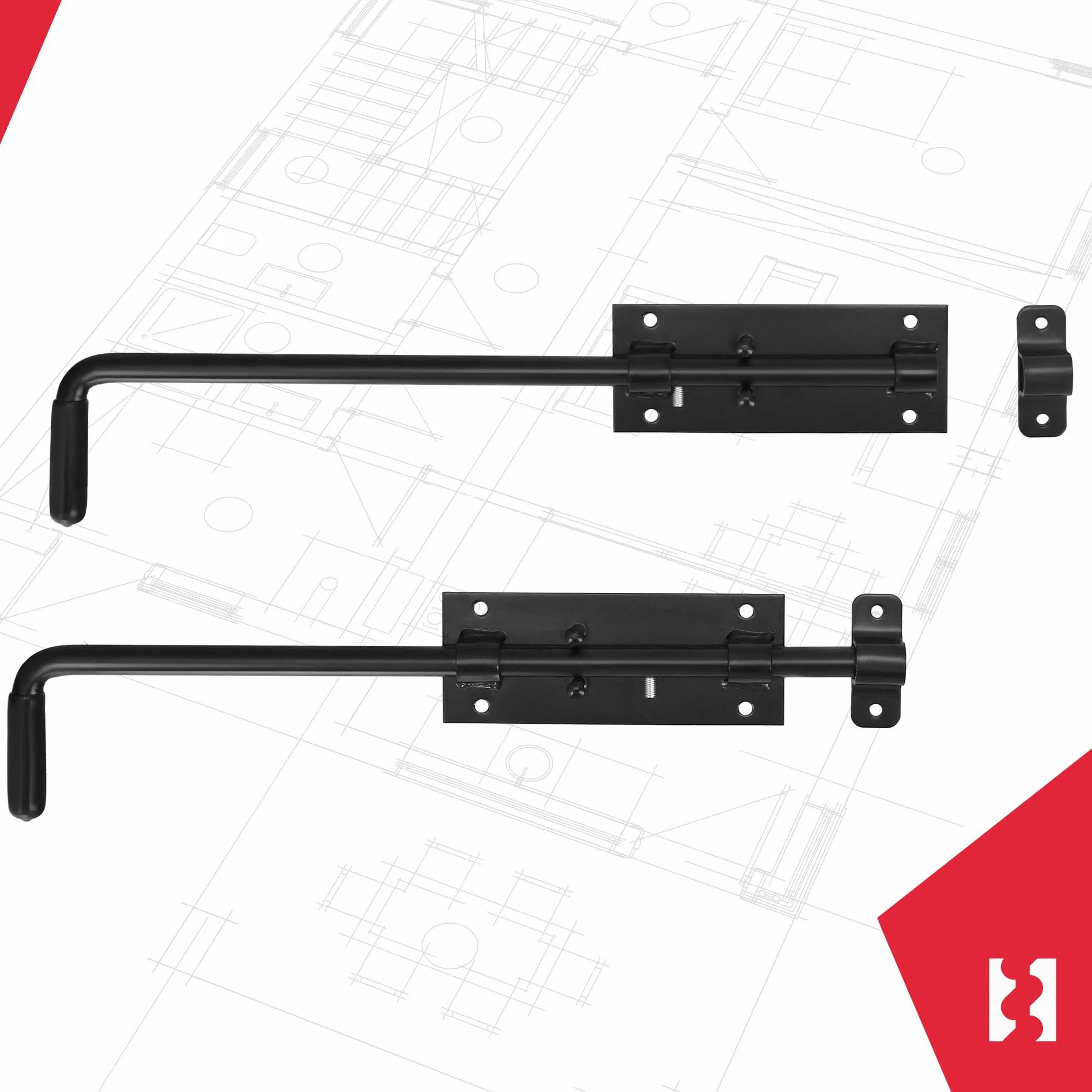 KOTARBAU Gate per bulloni 400 mm Scrocco per porta Capanno per pollaio Polvere nera