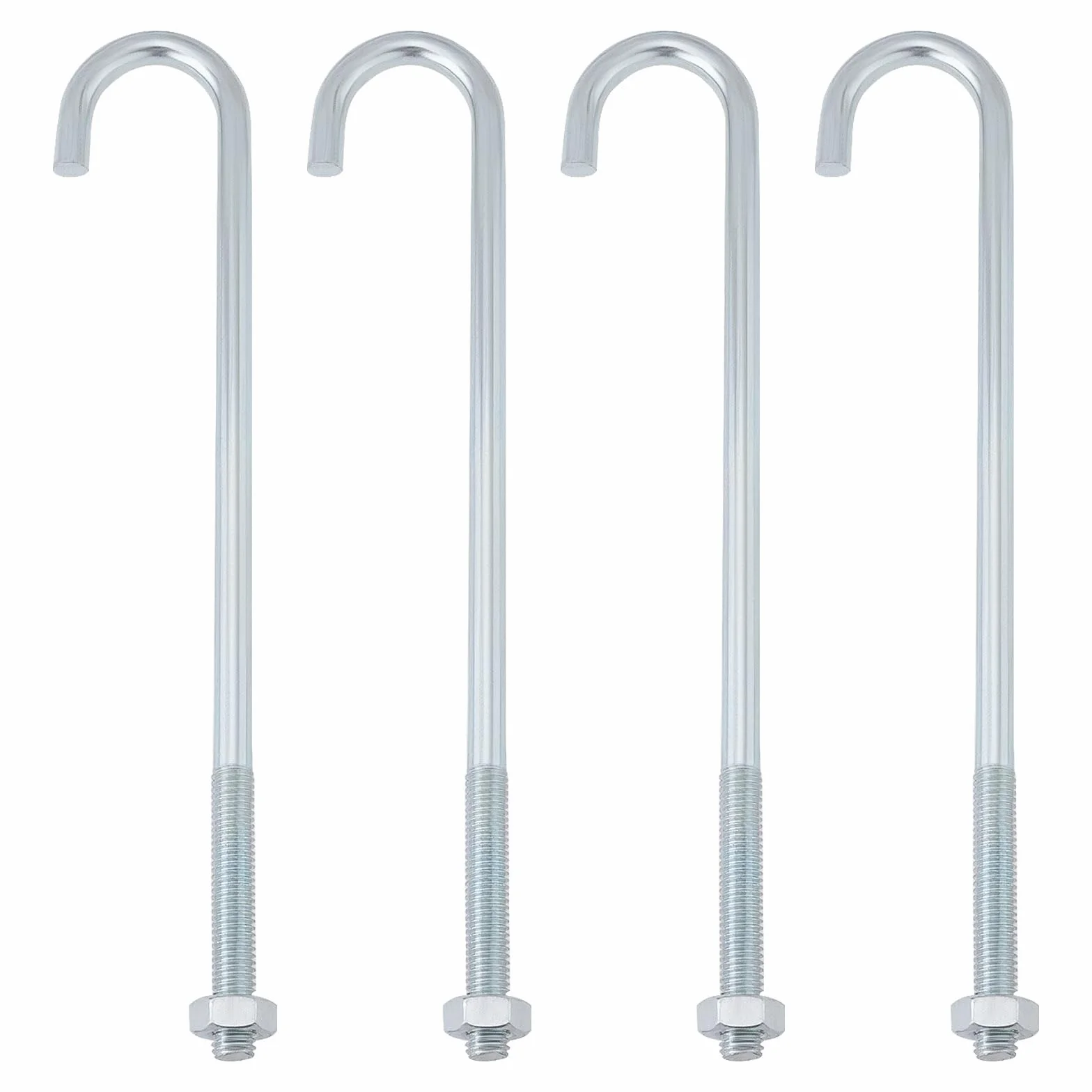 Bulloni a gancio M10 filettati gambo lungo 250 mm industriali