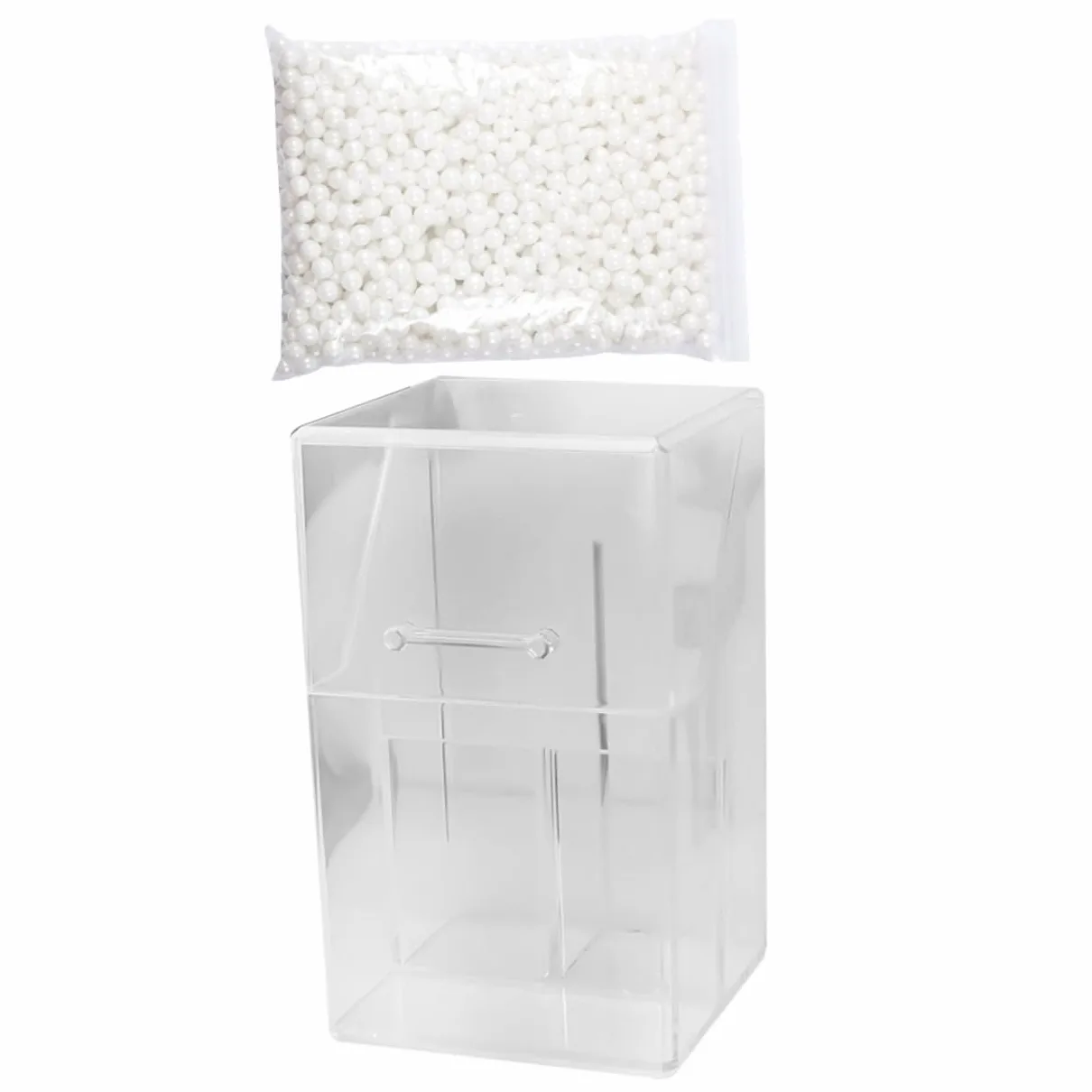 PLAFOPE Organizer Cosmetici da Tavolo in Acrilico con Riempitivo Bianco, Contenitore per Matite Sopracciglia e Accessori Make Up, Facile da Pulire per Ufficio