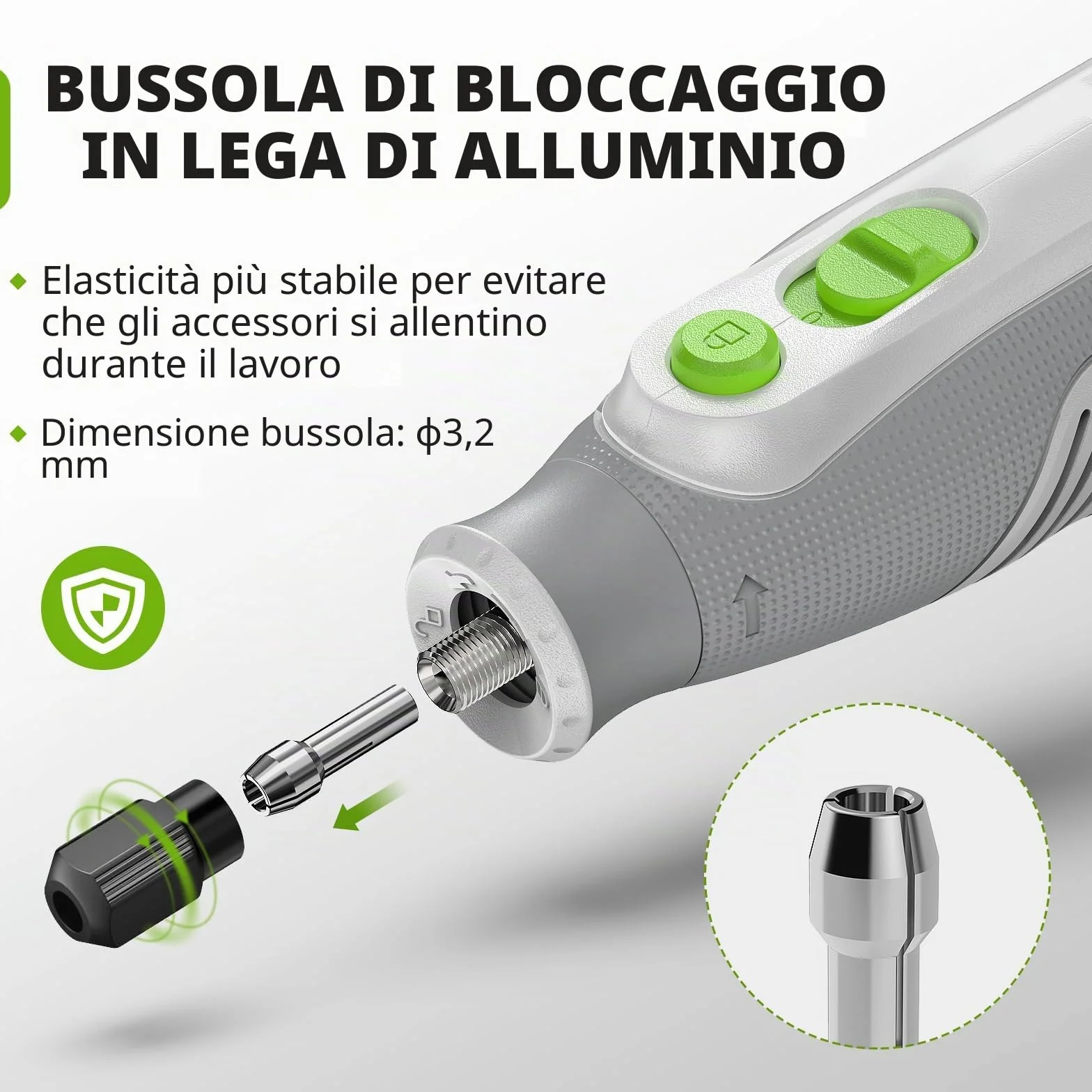 Huepar Tool Mini Trapano 4V MAX Utensile Multifunzione a batteria 51 Accessori Strumenti Rotativi 5 Marce 5000-25000 giri/min