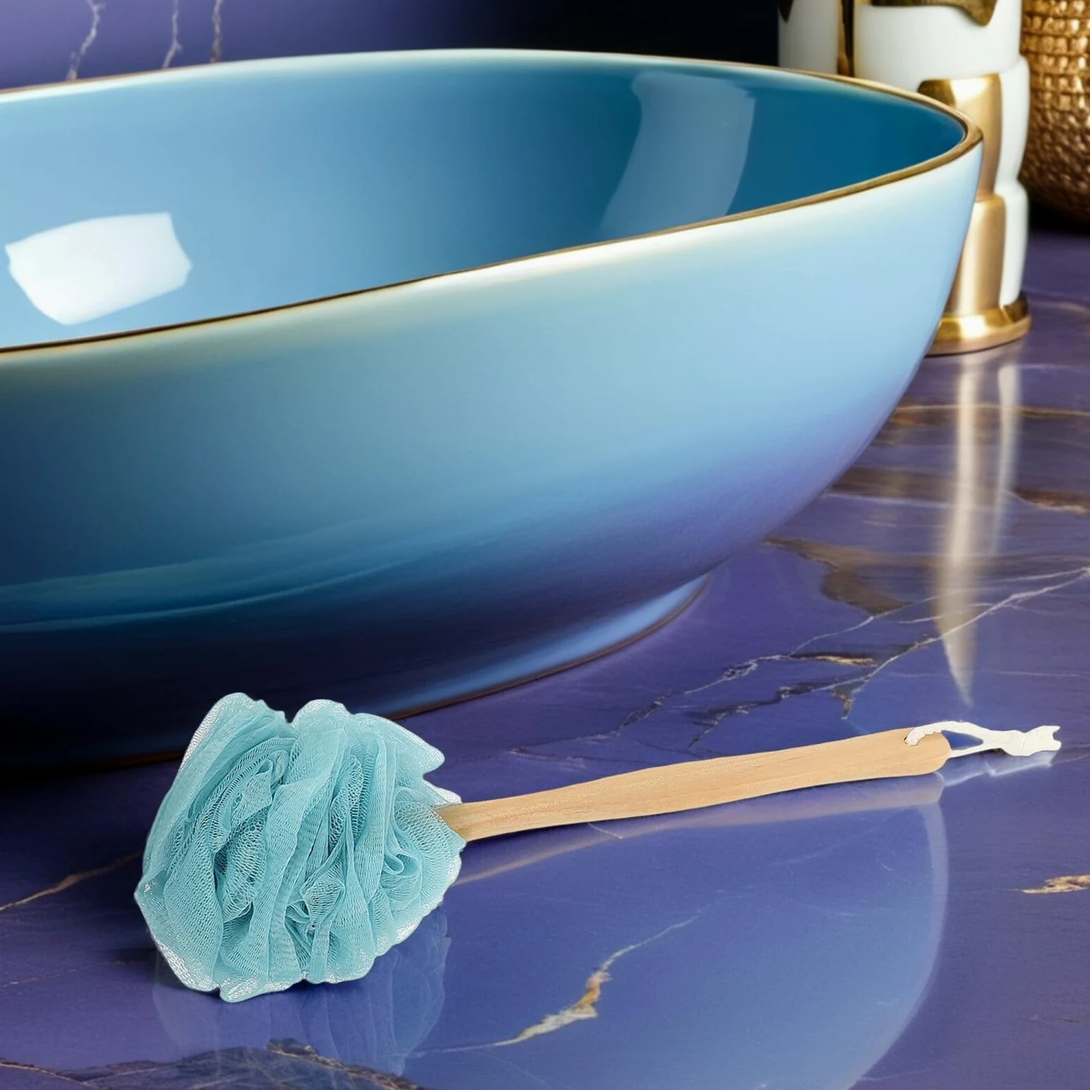 8pezzi Spazzola per Schiena Doccia Lunga in Nylon Morbido Scrubber Esfoliante per Corpo Impugnatura Antiscivolo per Bagno e Viaggio Adatto Uomini e Donne