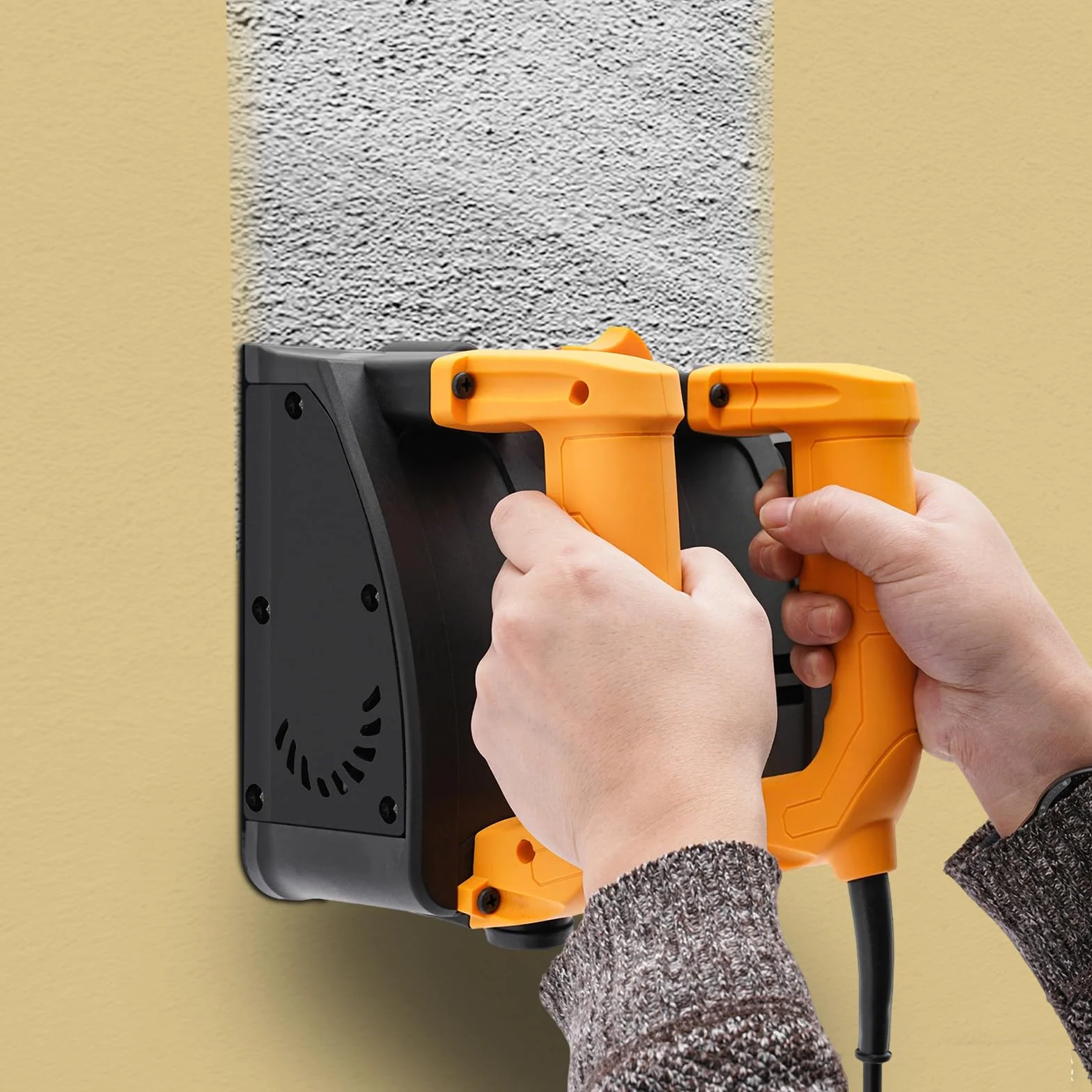 Fresa per calcestruzzo elettrica 1200 W 1000-4000 giri/min fresatrice portatile 26 lame profondità spazzolatura 1-4 mm larghezza 15 cm piallatrice a parete