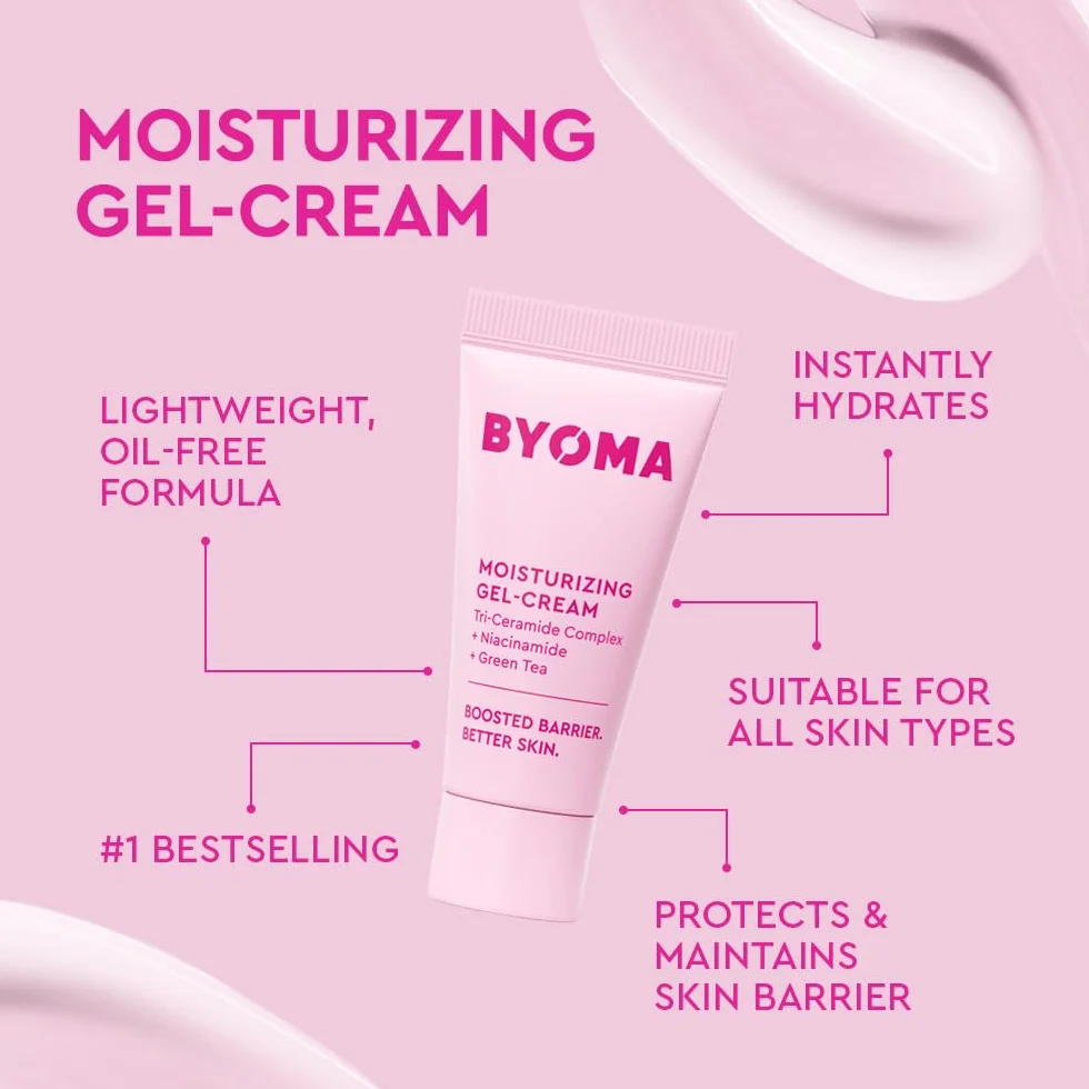 BYOMA So Clear Set - Barrier Repair Skincare Set for Acne Prone Skin - Creamy Jelly Cleanser, Clarifying Face Serum & & Gel-Cream Moisturizer - Unclogs Pores, Targets Blemishes - 30ml, 15ml, 15ml