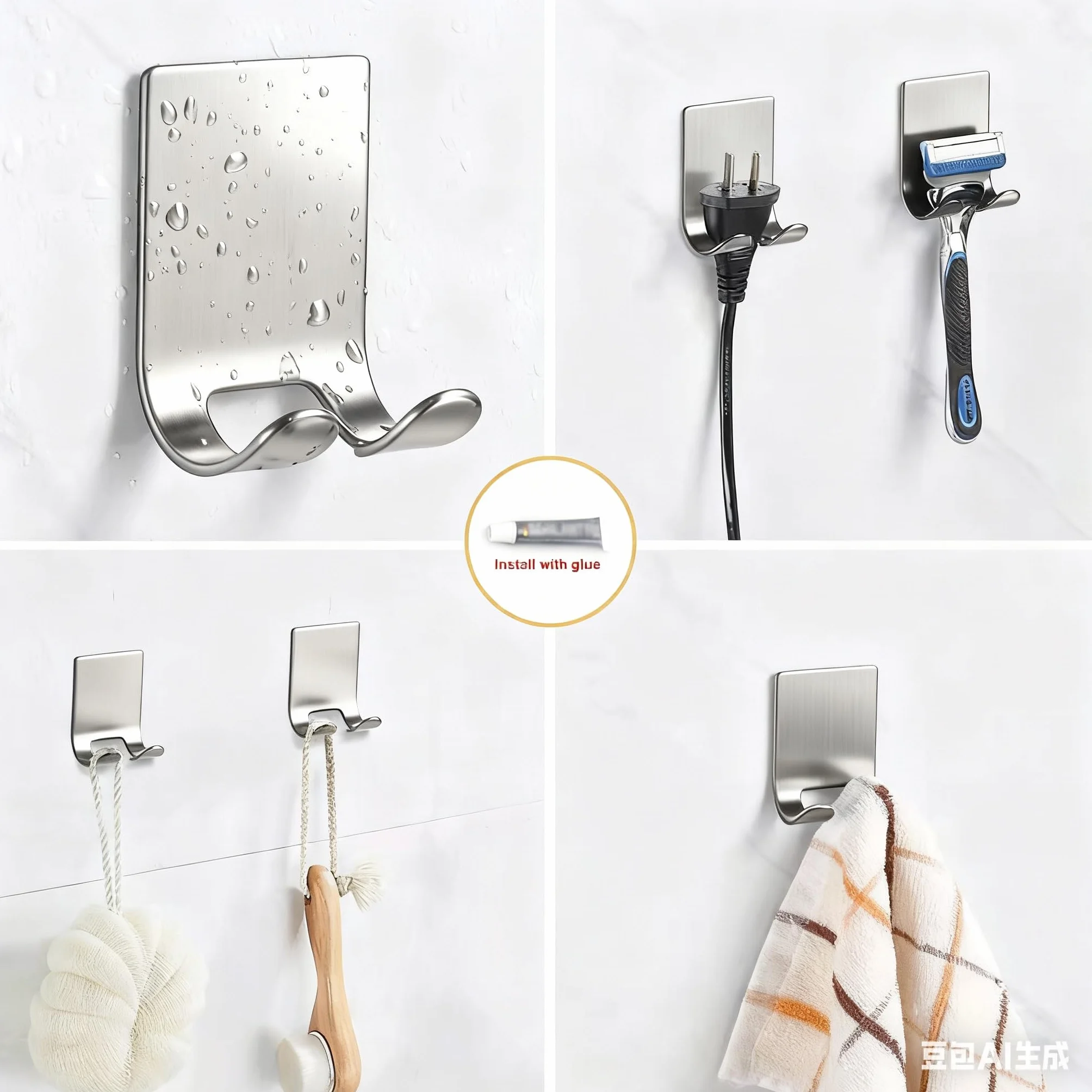 Set di Accessori da Bagno 8 Pezzi Porta Asciugamani Acciaio Inossidabile Argento