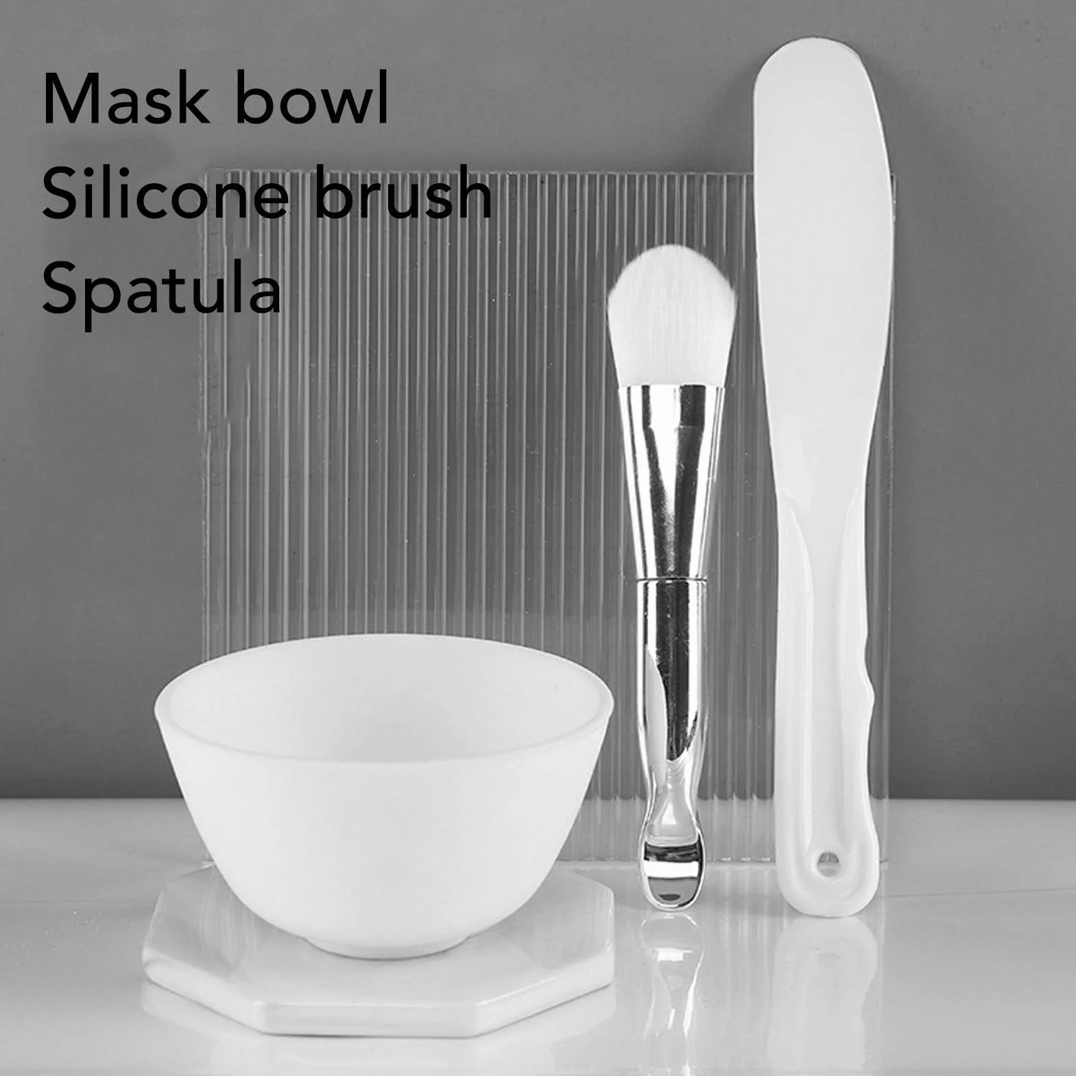 Set di Ciotole per Maschera per il Viso, Kit di Miscelazione per Maschera di Argilla Faite con Ciotola per Maschera in Silicone, Pennello per Maschera e Spatola per il Salone