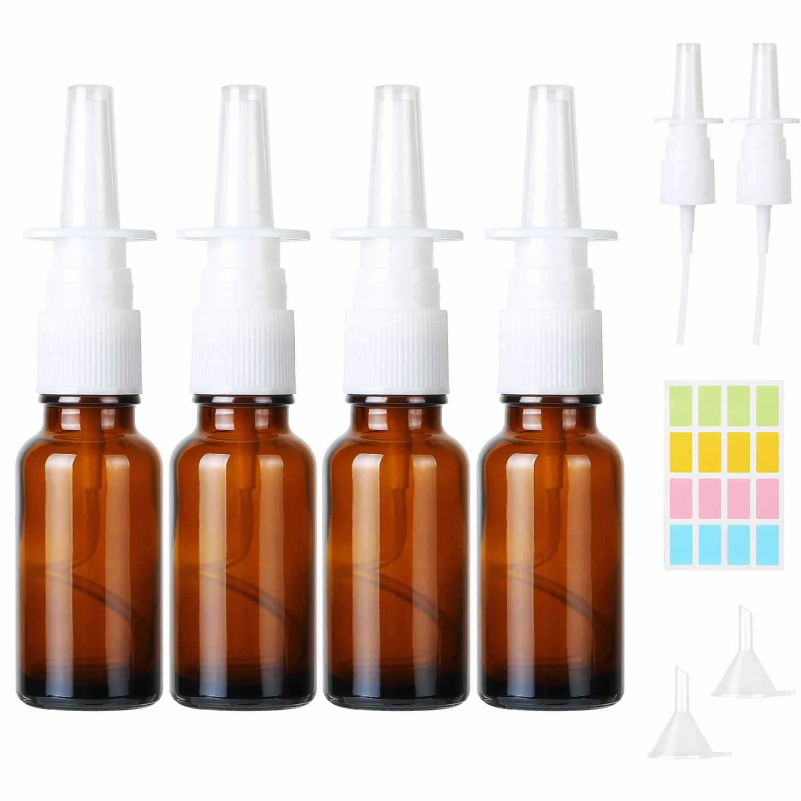 4 Pezzi Bottiglia Spray Nasale, 10ml Flaconi Spray Nasale, Riutilizzabile Spruzzatori Nasali Vuoti, Fine Vetro Nebulizzatore Spray per Profumi, Oli Essenziali, Soluzione Salina