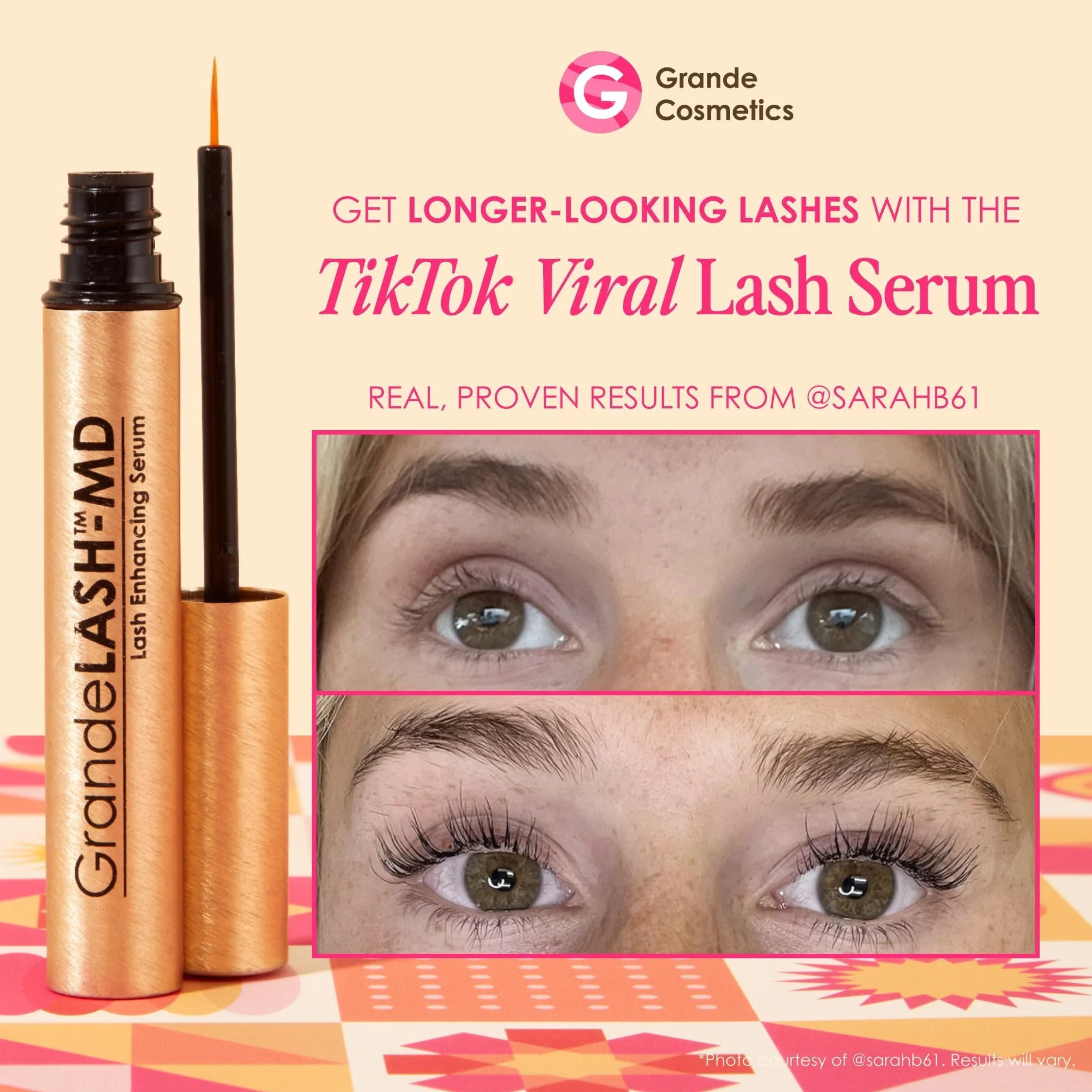 Generico Cosmetics Lash Enhancing Siero per la crescita delle ciglia per lunghezza e volume, 4 ml