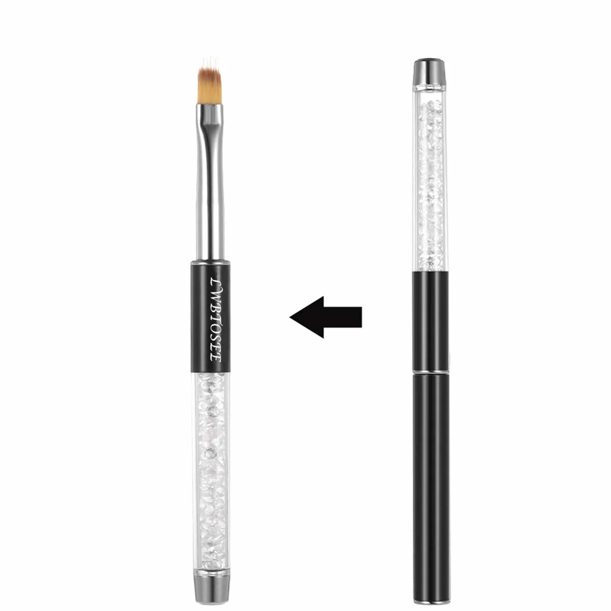 2PC nail ombre Brush nail art painting Pen Brush UV gel Polish pendenza strass di cristallo acrilico nail disegno penna