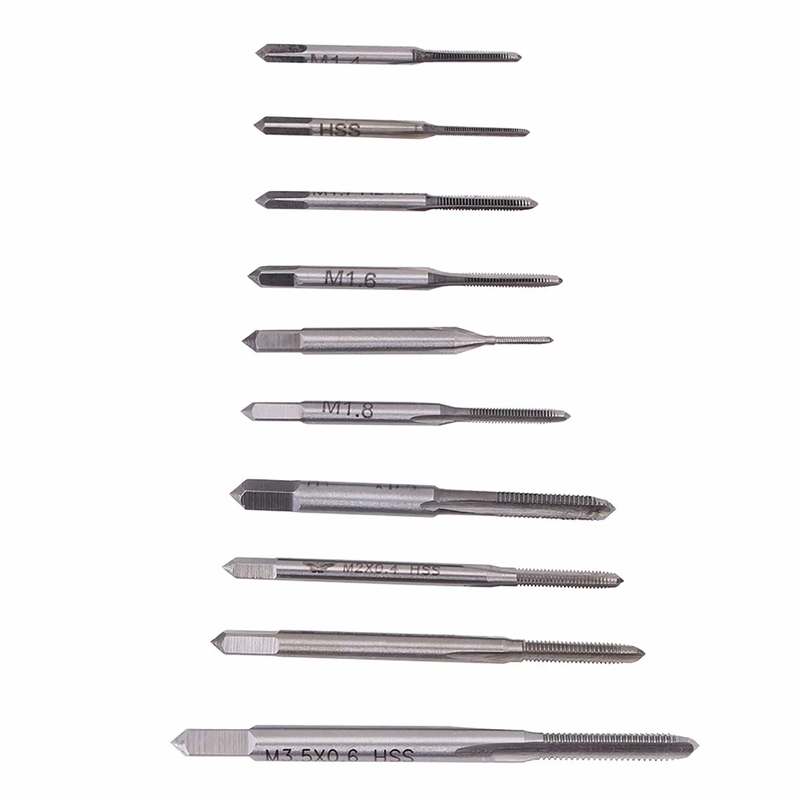 Set di Maschiatori Manuali Mini 10 Pezzi M1-M3.5 per Filettatura
