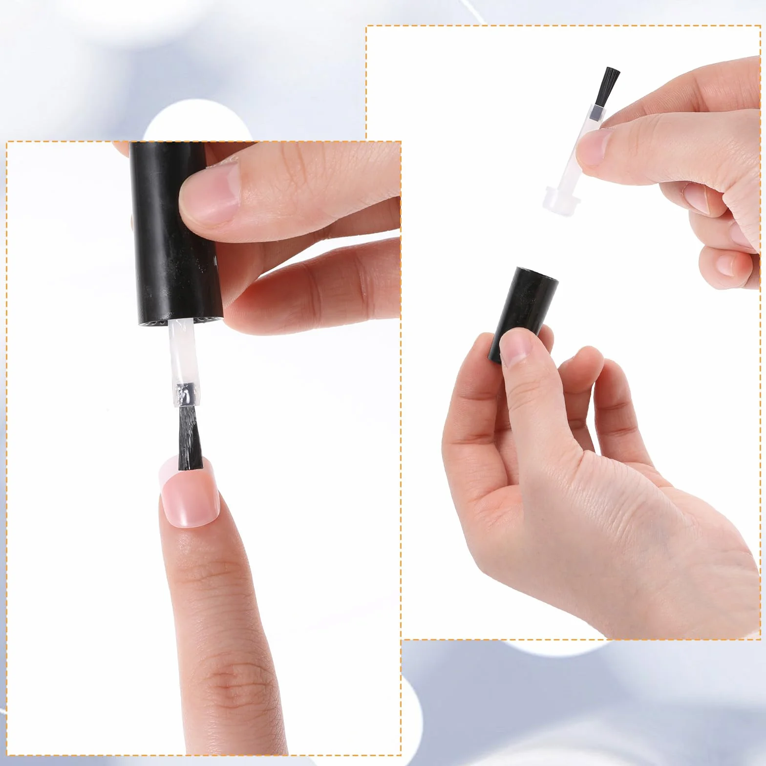 Piriuuo Set di 30 pennelli di ricambio per unghie, usa e getta, cipria, pennello di ricambio liquido, per manicure, set di pennelli di ricambio per unghie, setole sottili e morbide per unghie fai da