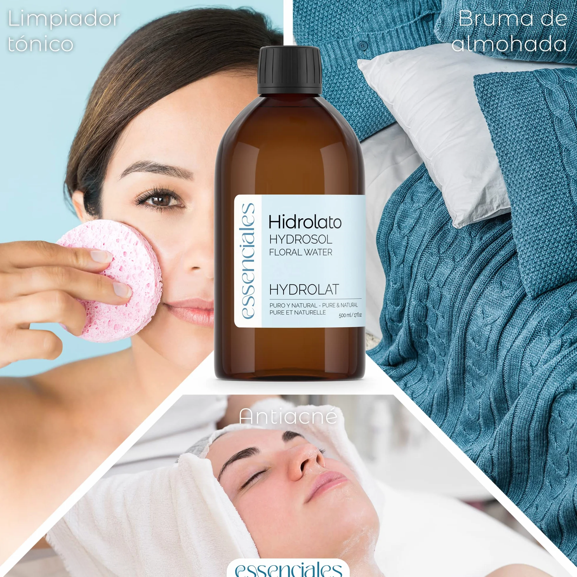 Essenciales – Acqua Floreale di Lavanda Extra, 100% Pura e Naturale, 500 ml | Idrolato Lavandula Angustifolia