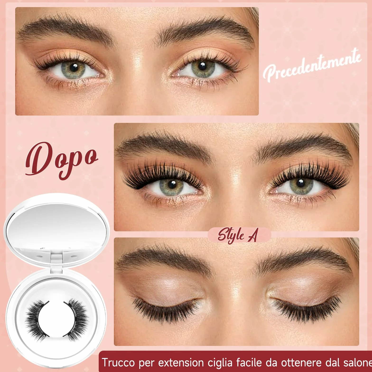 Higu Clace Ciglia Magnetiche Con Applicatore, Non C'è Bisogno Di Colla Magnetica Per Ciglia Facile Da Indossare E Rimuovere (Style-A)