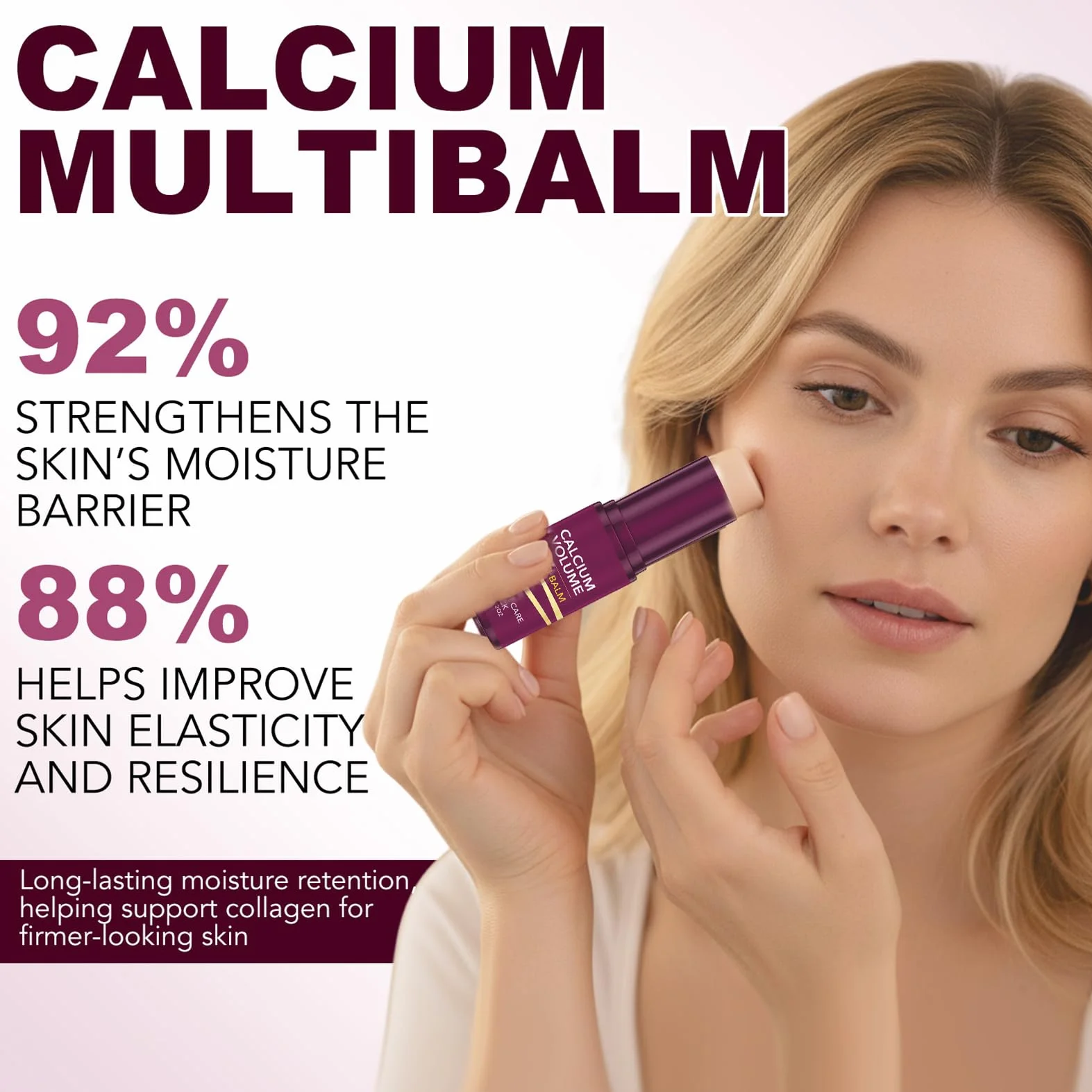 Calcium Volume Multi Balm, Cemenrete Calcium Multi Balm Stick, Anti Aging Crema Occhi contro rughe e linee sottili, collagene, balsamo per gli occhi, collo, viso (9 g)