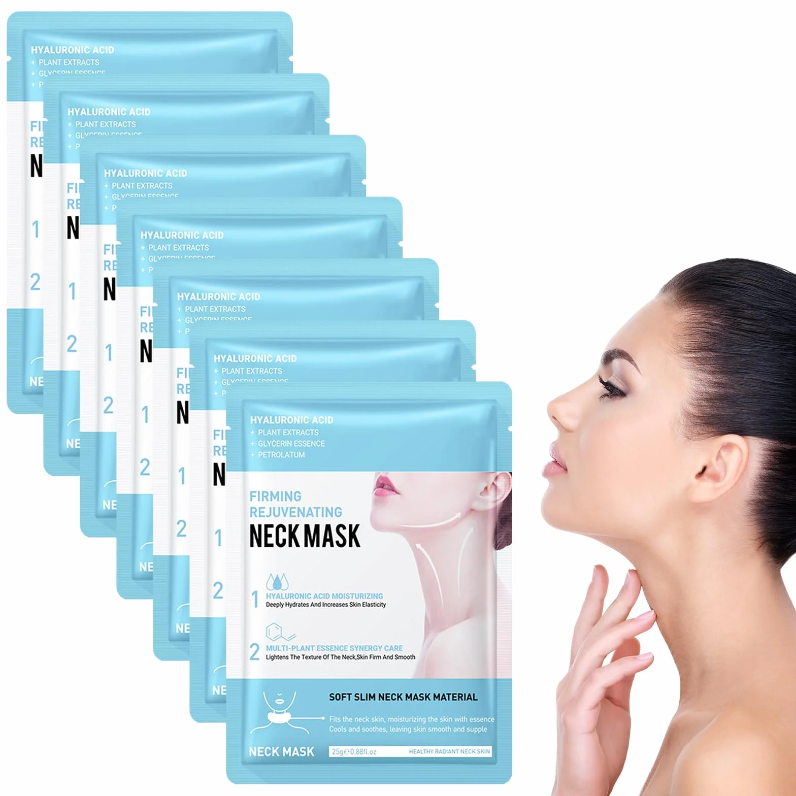 Maschera Per Il Collo, 7 Pezzi Maschera Lifting Del Collo, Cuscinetti Per La Cura Della Pelle Per Il Collo, Maschera Idratante Per Il Collo, Diluire Le Linee Del Collo E Riparare Il Collo (A)