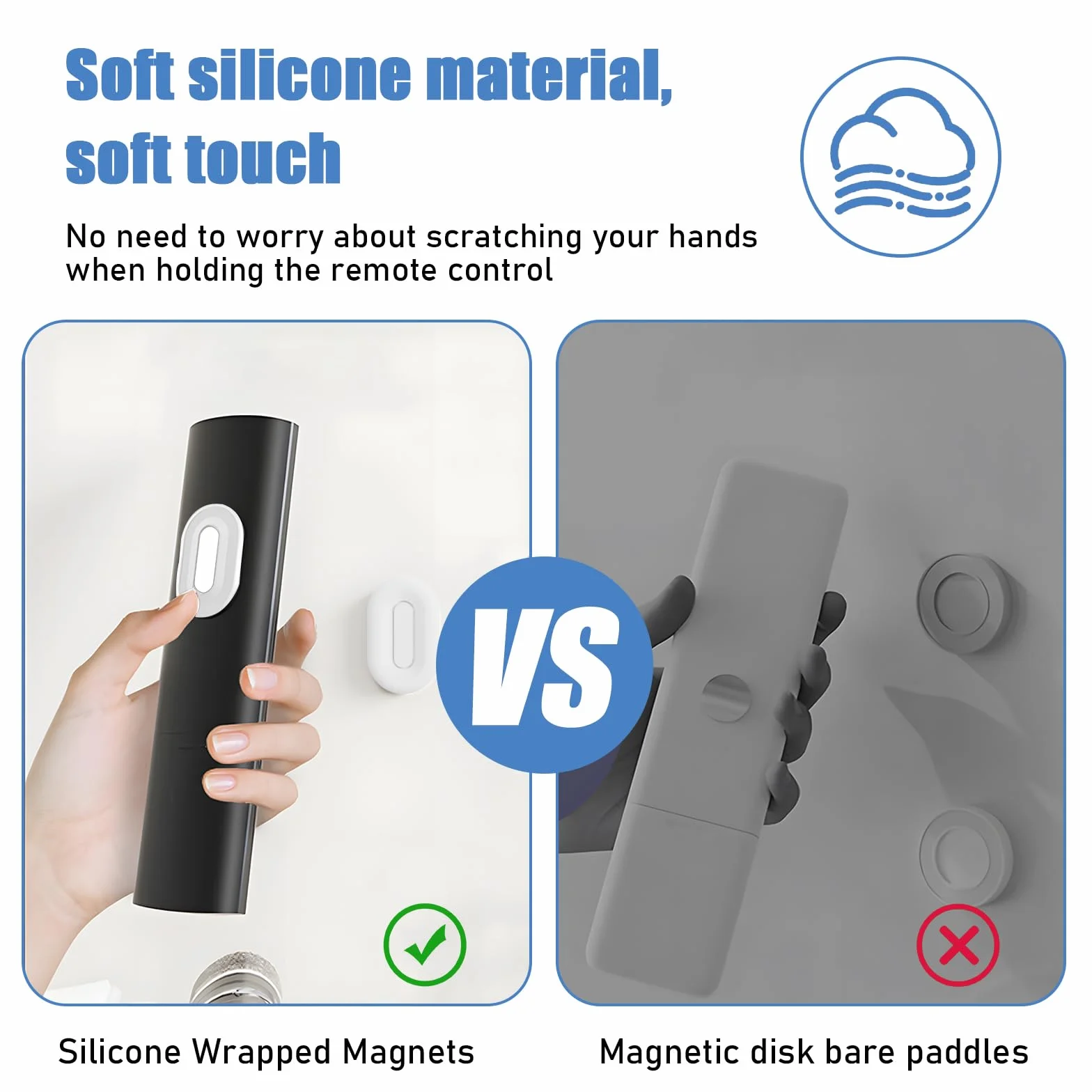 Porta Telecomando da Muro Magnetico in Silicone 4 Pezzi, Supporto da Parete per Telecomandi TV