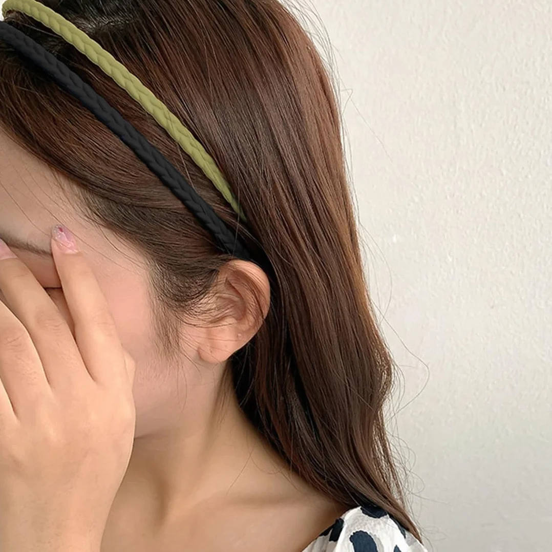 5 Pezzi Cerchietti Semplici Fasce per Capelli Denti Fasce per Capelli Sottili Cerchietti Colorato Antiscivolo Cerchietto per capelli in plastica per Donne e Ragazze