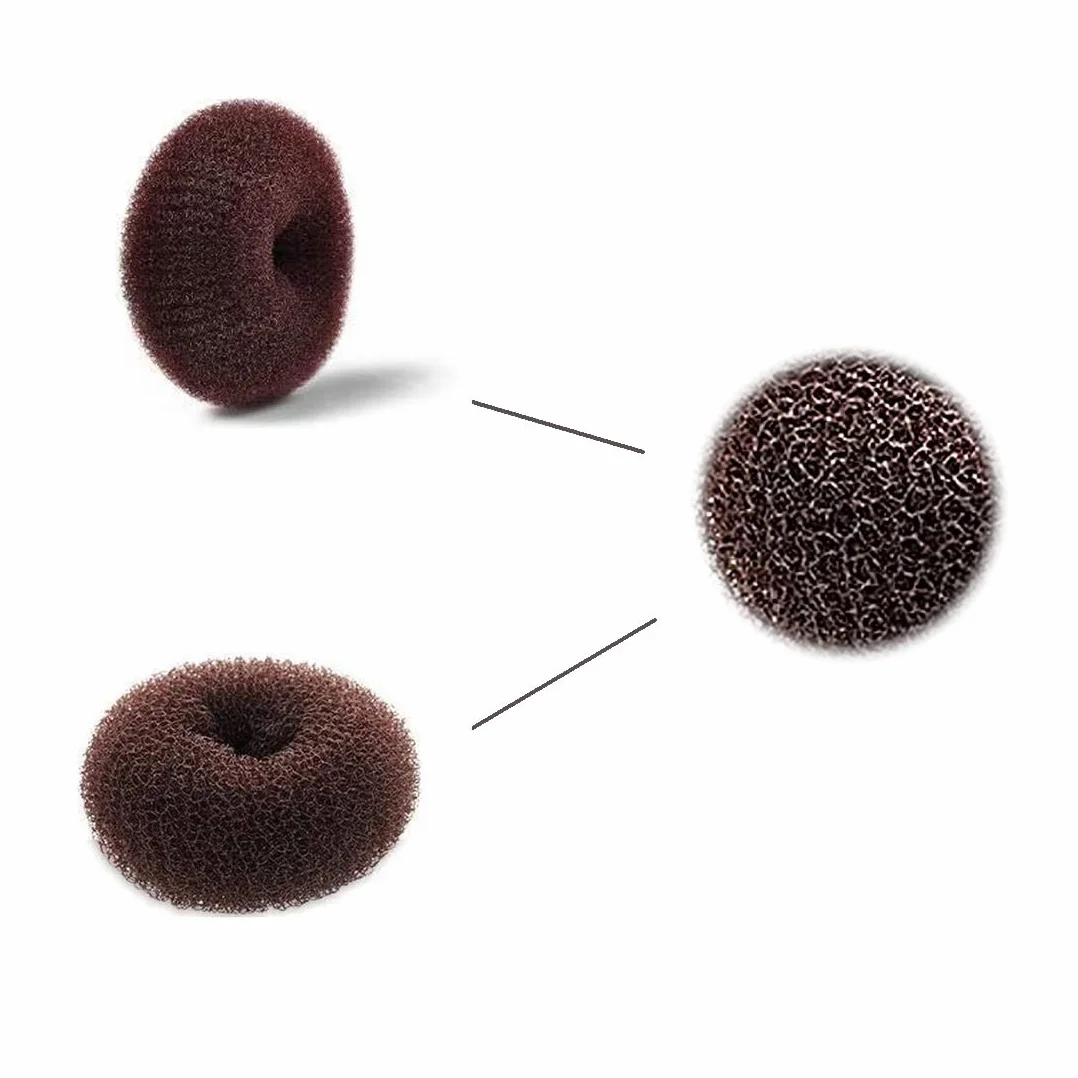 Sunnysam Creatore di chignon extra piccolo per bambini, 6 pezzi, forma a ciambella per capelli, per ragazze, mini ciambella per capelli corti e sottili (misura piccola 6,1 cm, marrone scuro)