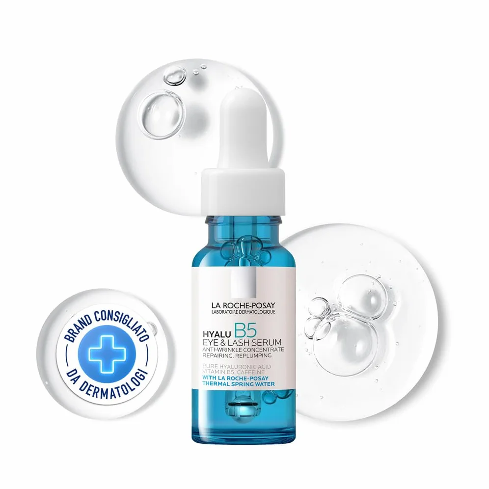La Roche-Posay, Hyalu B5, Siero Occhi Antirughe e Antiocchiaie, Ripara e Rimpolpa, Arricchito con Acido Ialuronico e Vitamina B5, Senza Profumo, Per Tutti i Tipi di Pelle, 15 ml