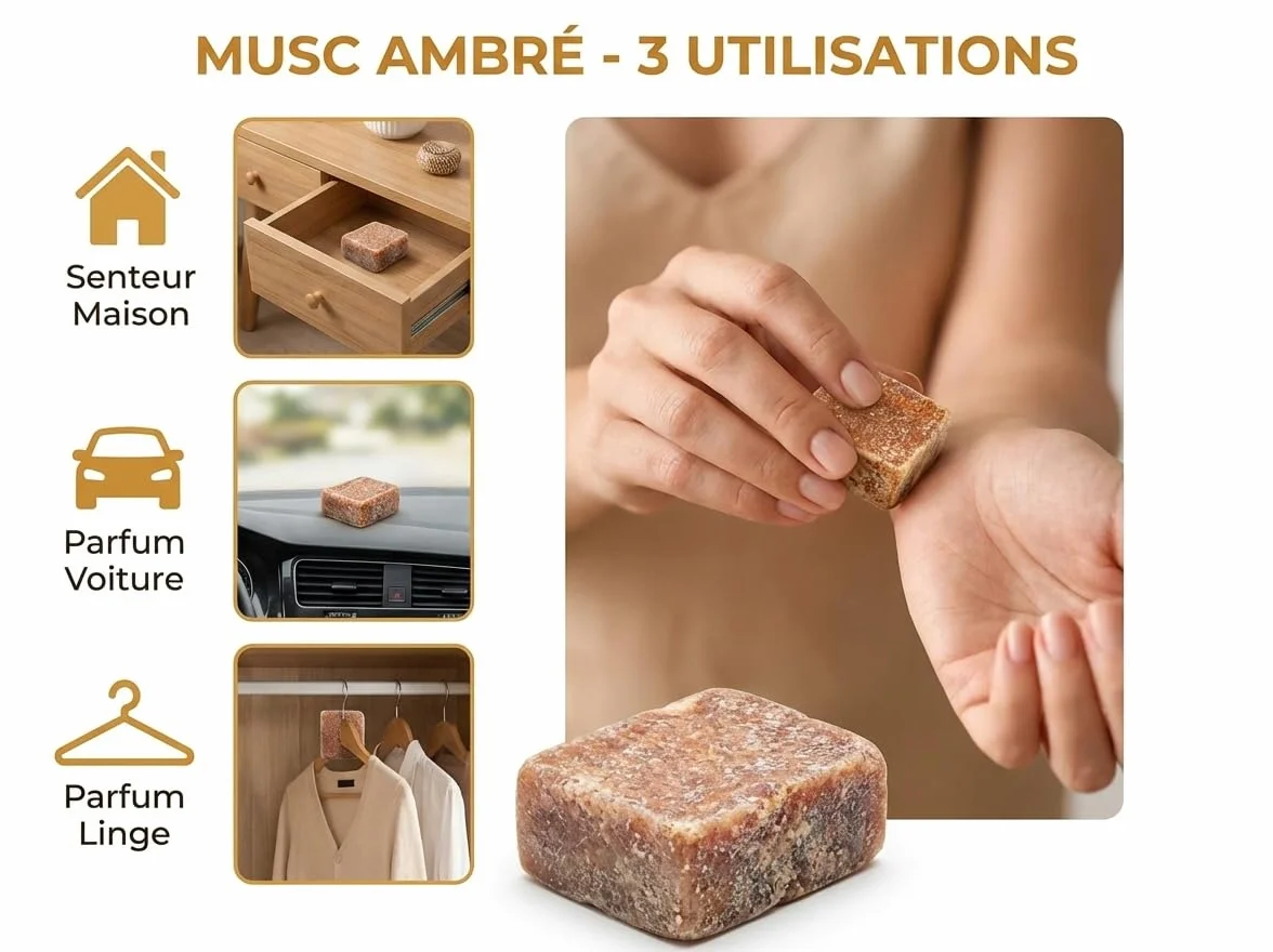 Piazza Muschio Ambra | Profumo Solido Orientale & Deodorante Naturale | Profumo Casa, Auto, Biancheria & Corpo