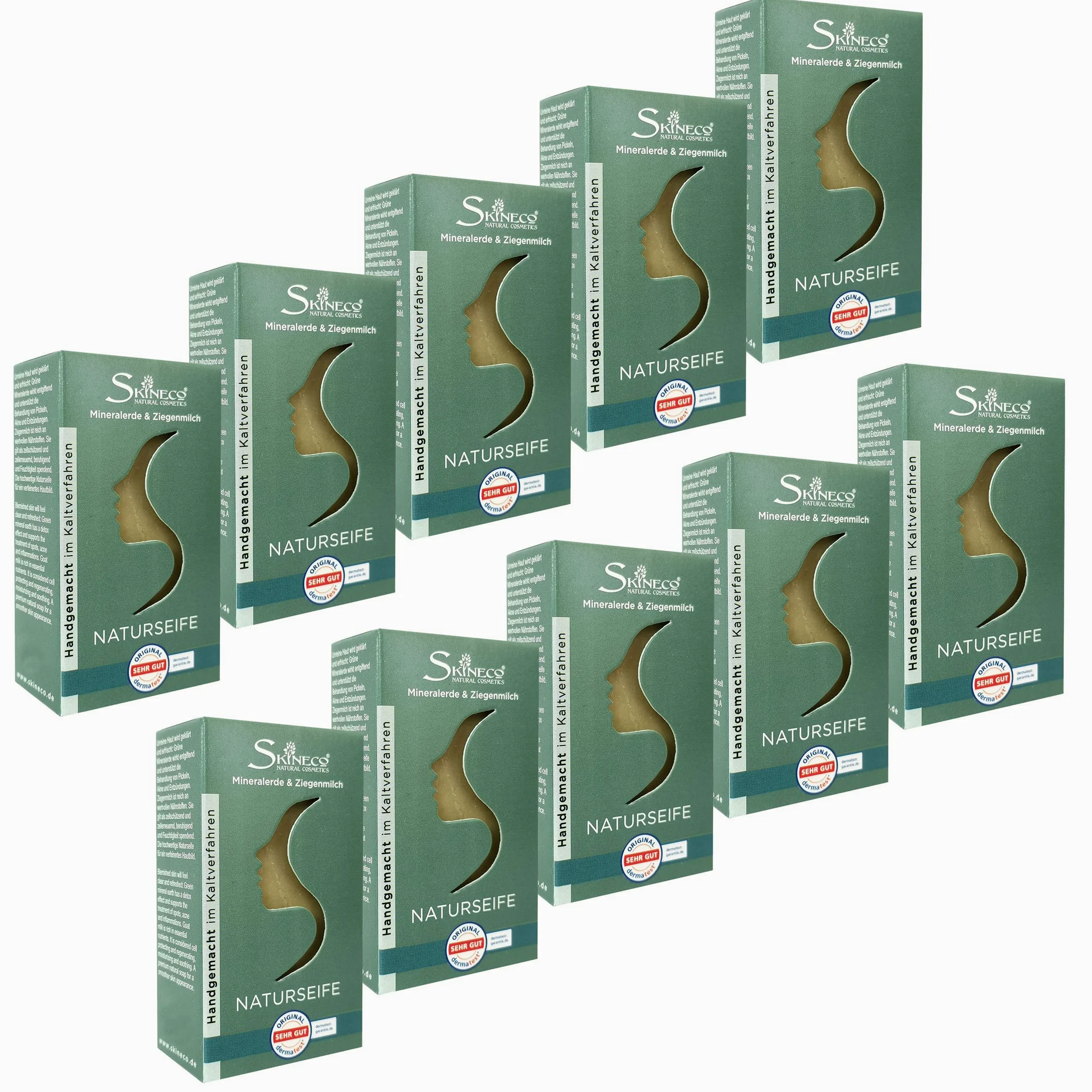 Sapone al latte di capra con terra minerale verde, fatto a mano con processo a freddo (10 pezzi)